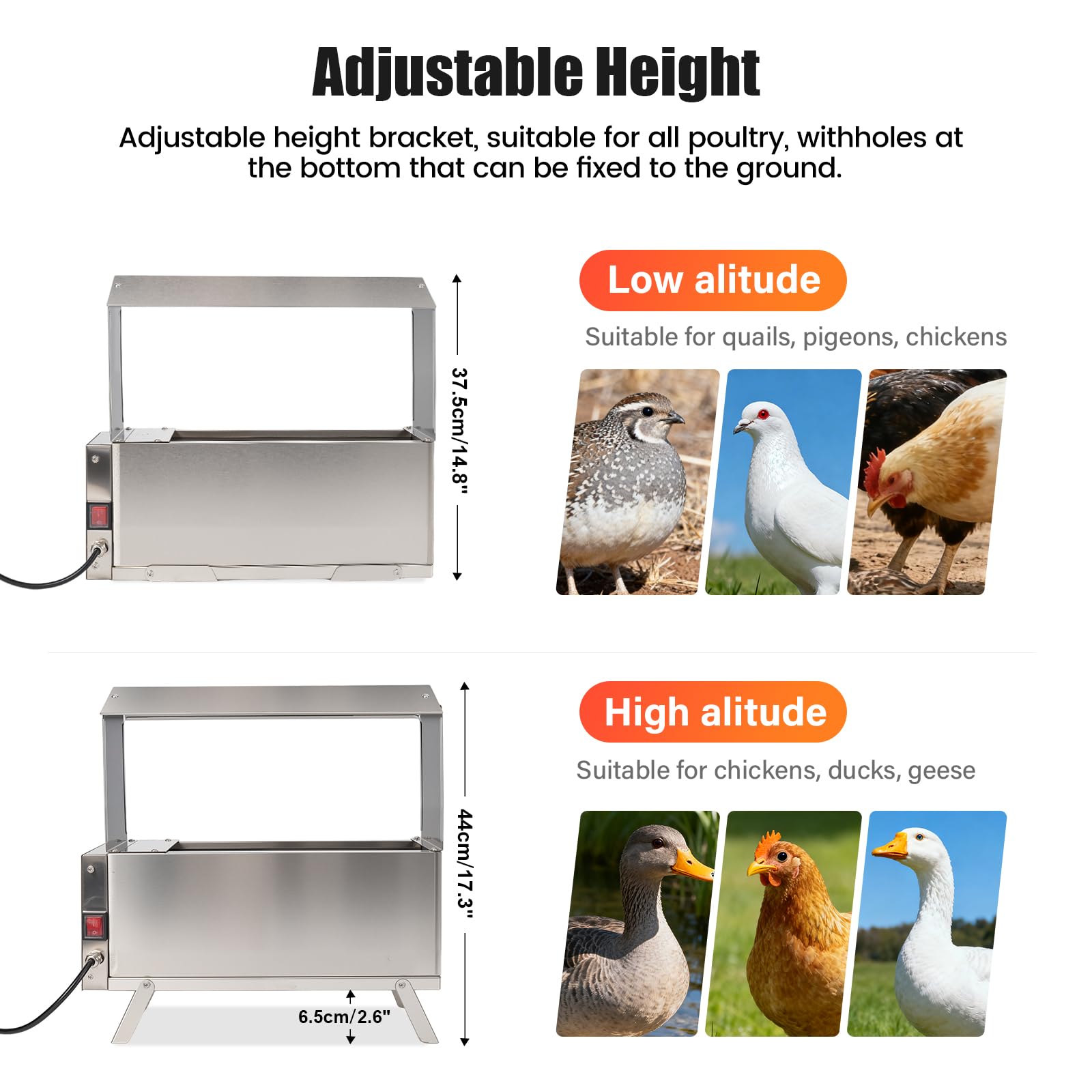 Beberera Calefactada Para Pollos,De Acero Inoxidable De 9 Litros Para Aves De Corral, Beberera Para Pollos Para Invierno, Calefactor Para Beberera AutomáTica Para
