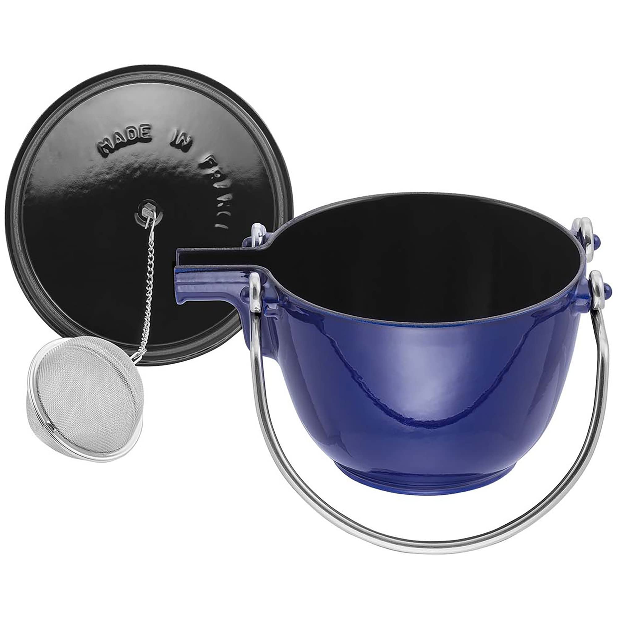 Amazon.com: Staub Cast Iron 1-qt Round Tea Kettle - Dark Blue