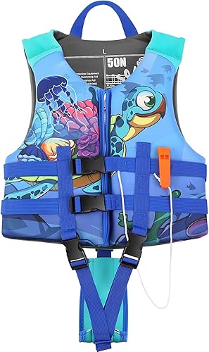 Chaleco de natación de neopreno para niños, chaqueta de natación para niños pequeños, flotadores, ayuda a la natación para niños y niñas de 1 a 9