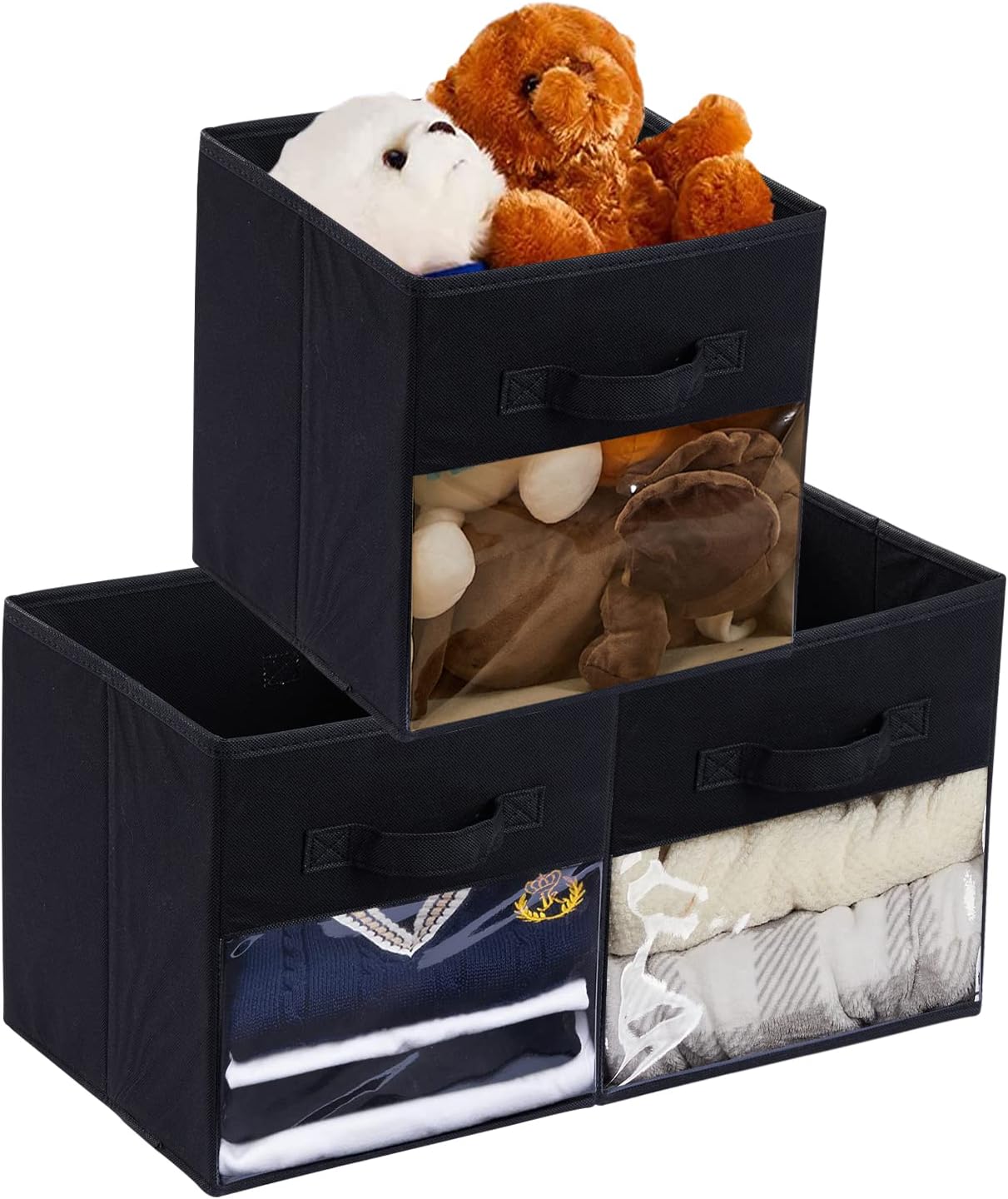 Vorshape 10.5x10.5x11 in 3pcs Cube Storage Bins/Boxes with