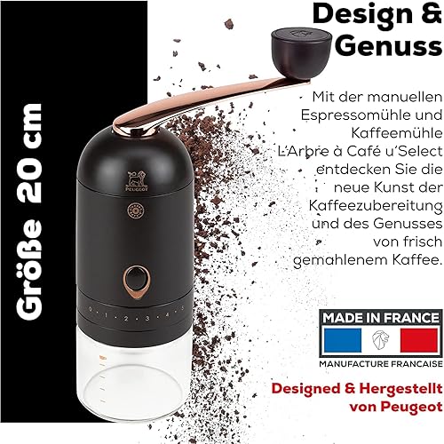 Miniatura 4 de Peugeot L'ARBRE A CAFÉ - Molinillo de café, 7.9 in, color marrón con cuchara de especias de madera