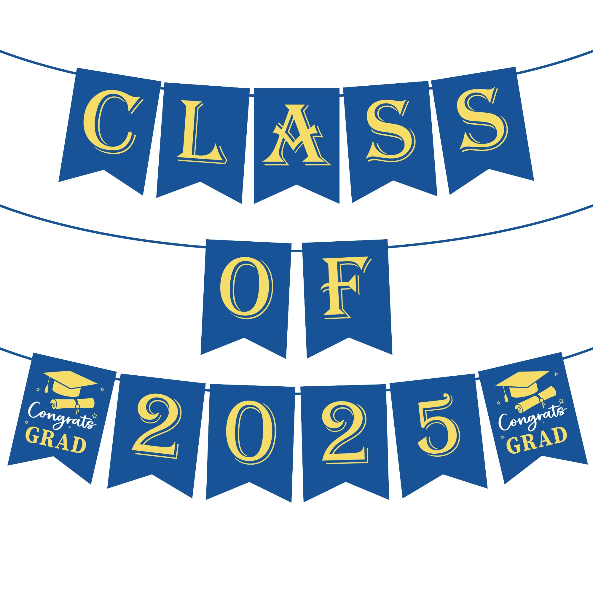 OHOME Graduation Decorations Banner - 2026 Graduation Party Decorations - Blue Congrats Grad Backdrop for Party Favors Supplies
