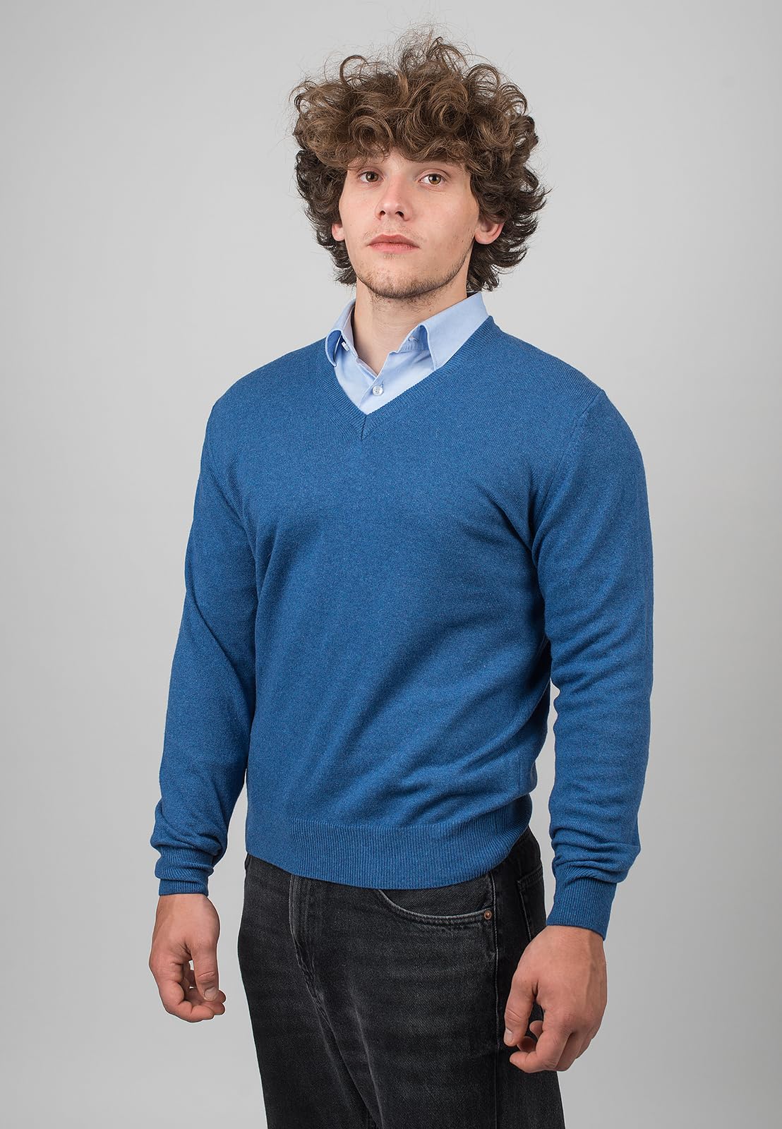 Dalle Piane Cashmere Herren Pullover V-Ausschnitt Wollmix
