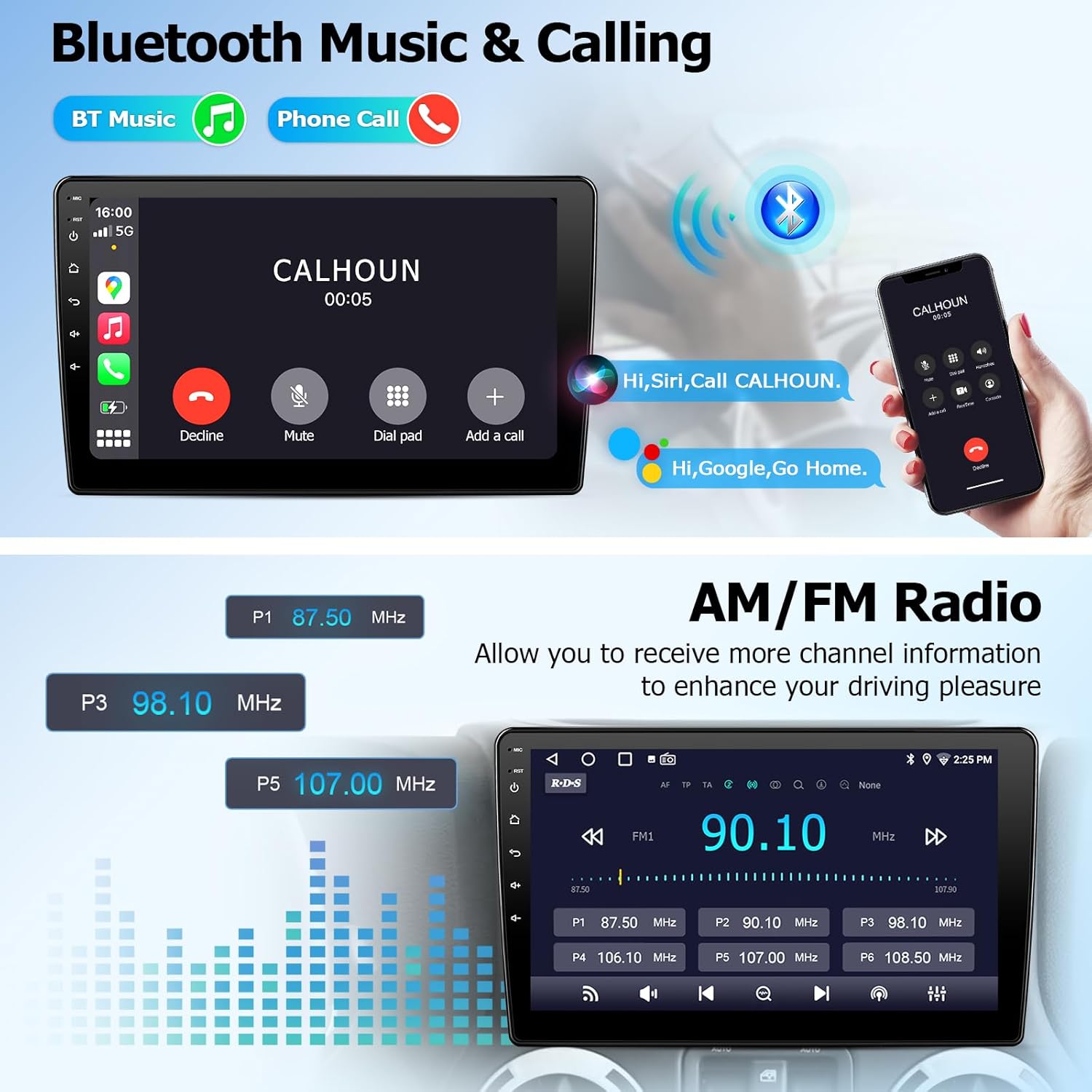 Car Radio Stereo for Jeep Wrangler JK 2007-2018 Upgrade, 10.2 Inch 2GB+64GB Touch Screen with Wireless CarPlay Android Auto GPS Navigation Backup Camera