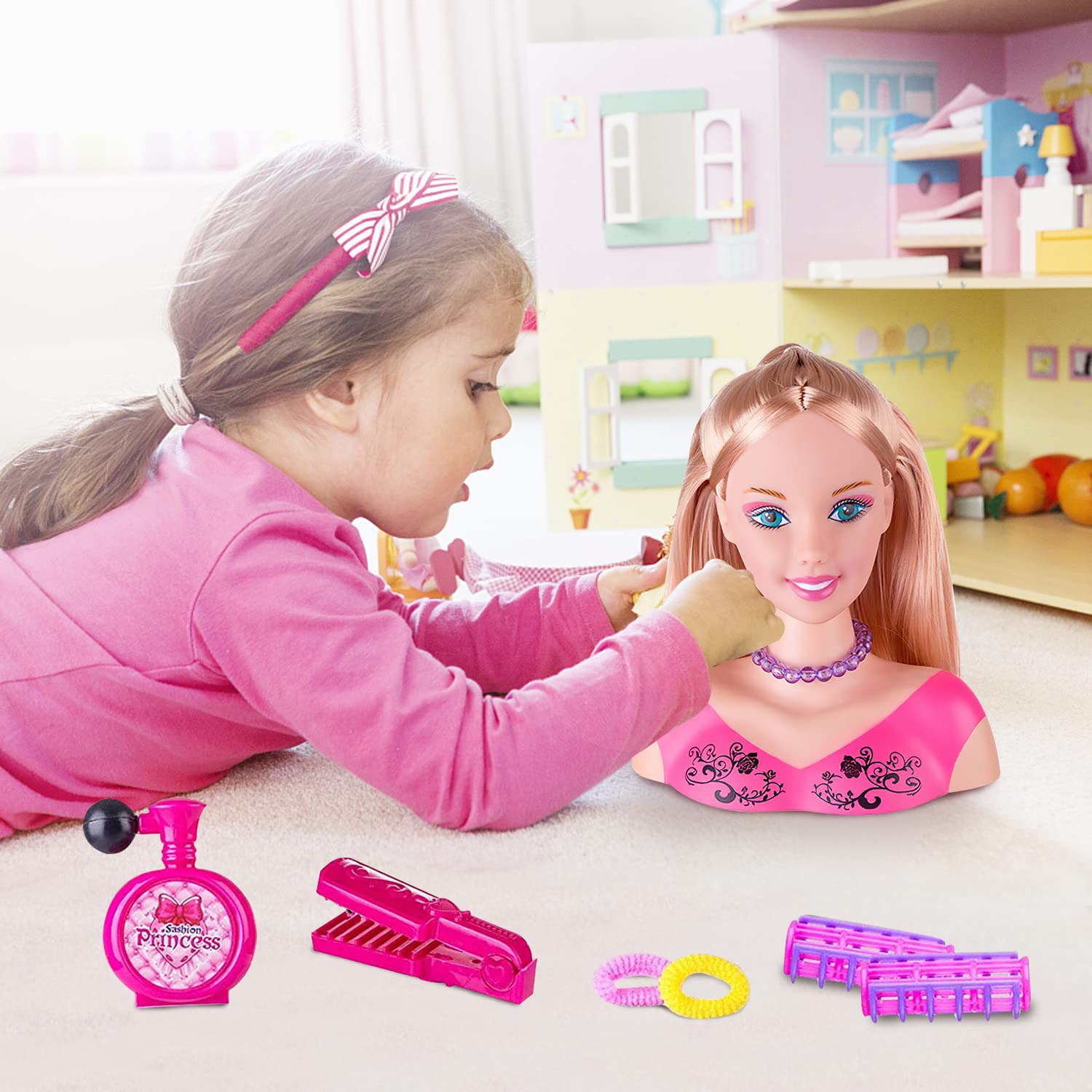 Giocattolo Trucco E Capelli Set Parrucchiera Per Bambine 35