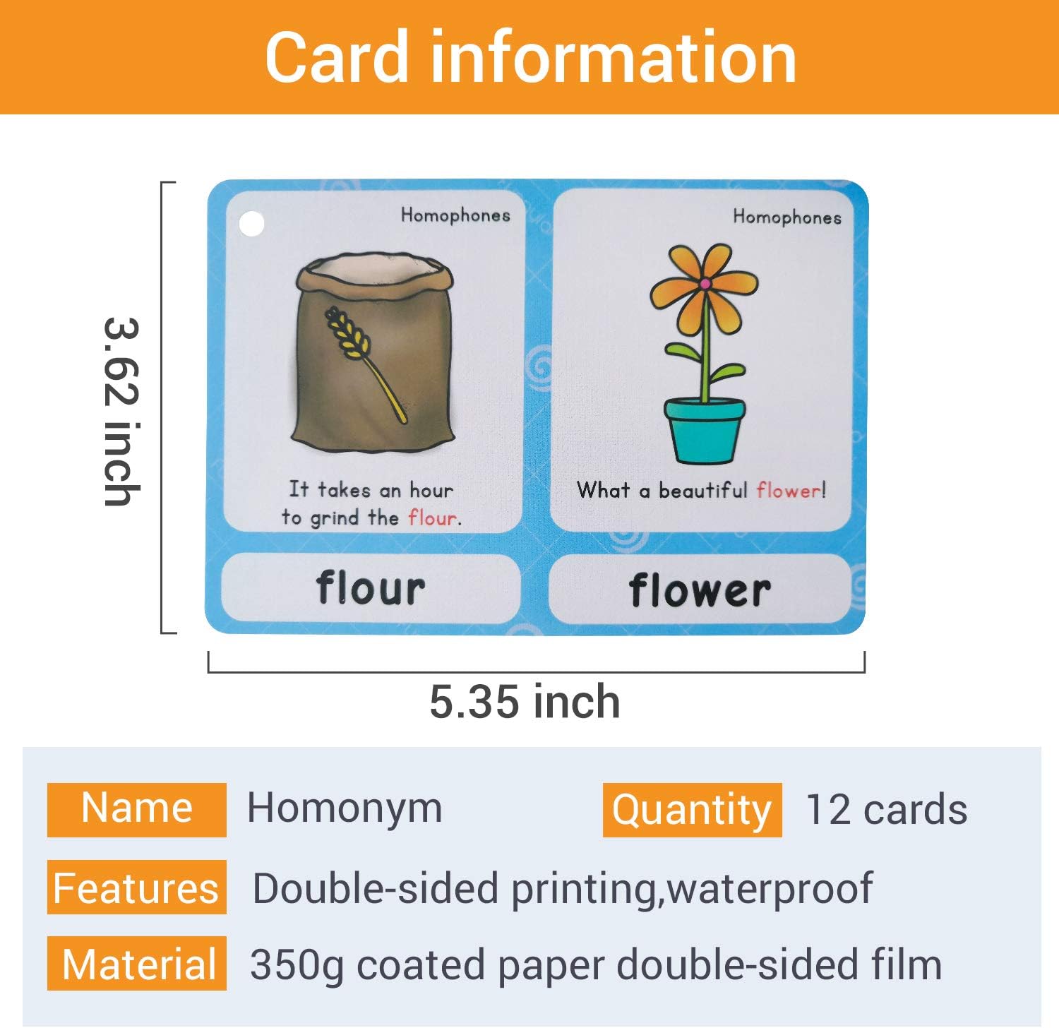 Zwttey 23 Groups Homophones Flashcards Pocket Card Grammar Learning Building Vocabulary Homeschool Kindergarten Supplies