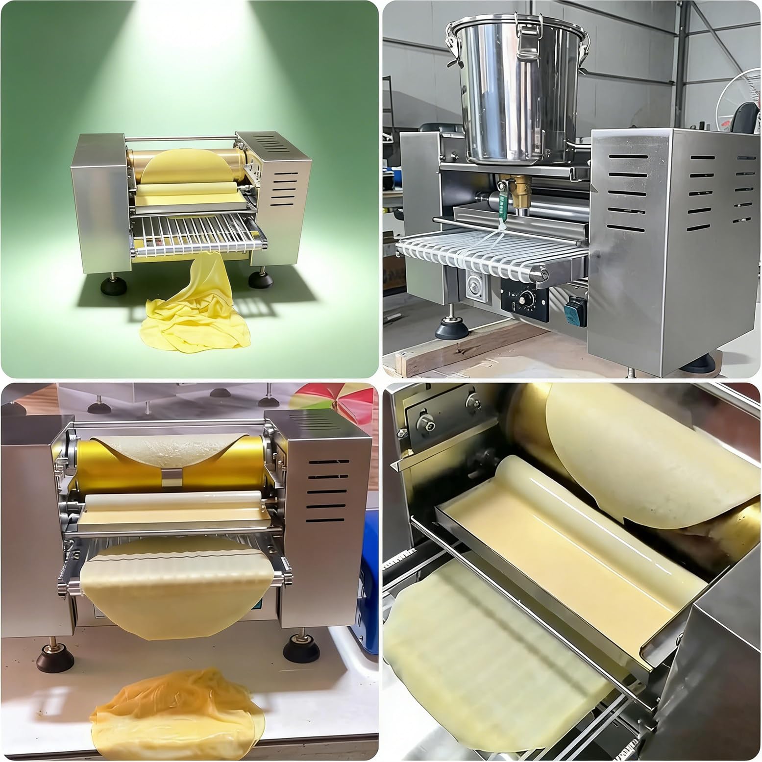 Macchina Automatica per la Preparazione di croste di Torte, Macchina per crêpe elettrica da 2200 W con velocità Regolabile (0-200 °C), per Torte Mille crêpe da 6/8 Pollici 6in
