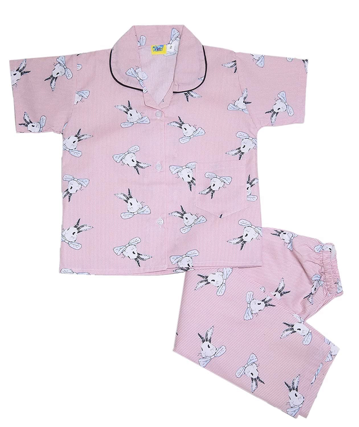 A Little SwagCotton Printed Night Dress Soft Night Suit Sleepwear Nightwear Set Unisex Kids Wear