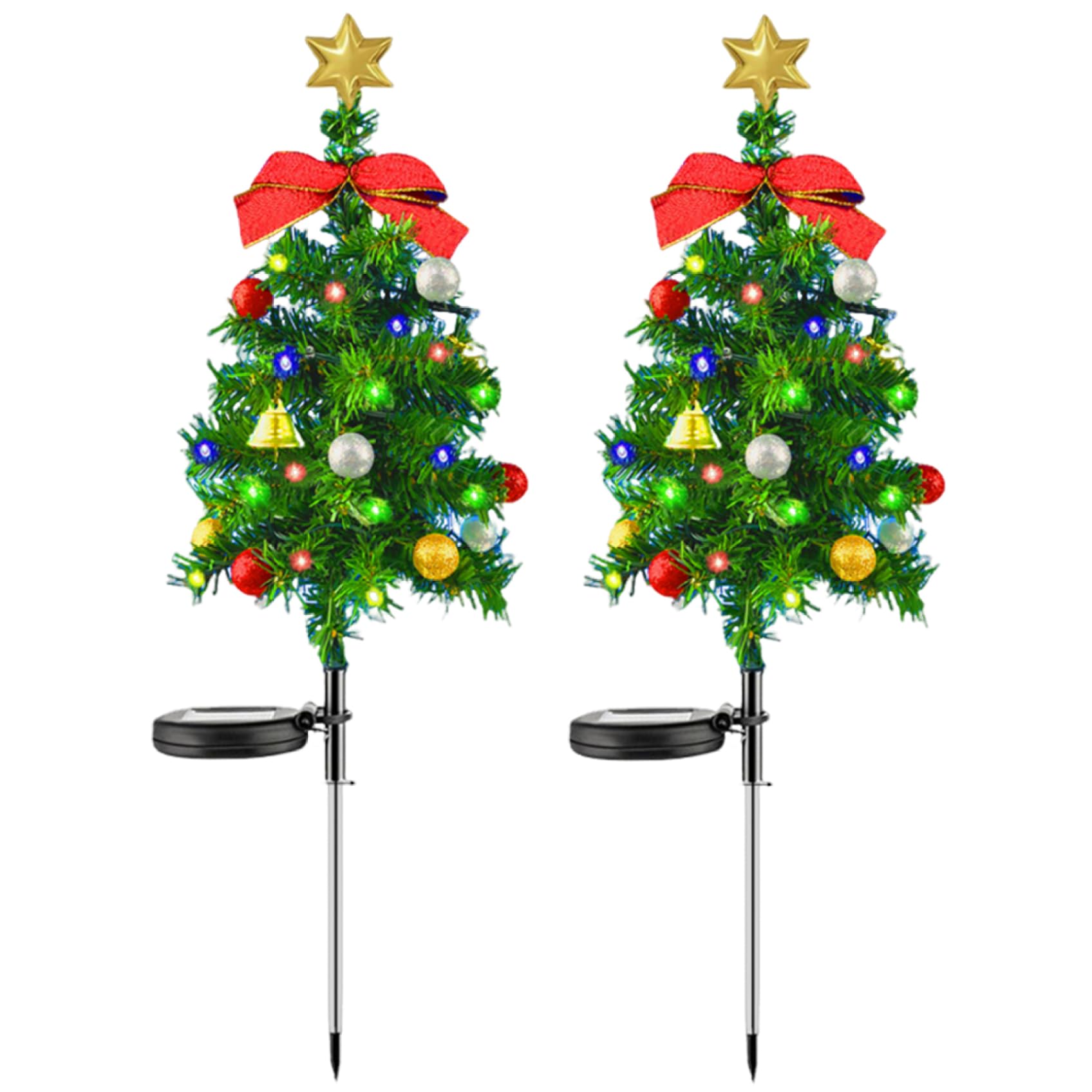 Décorations extérieures de Noël solaires étanches 18 pouces sans fil