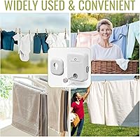 Vista 7 de SmartSome Tendedero retráctil montado en la pared, estante de secado resistente para interiores y exteriores, solución de secado de aire