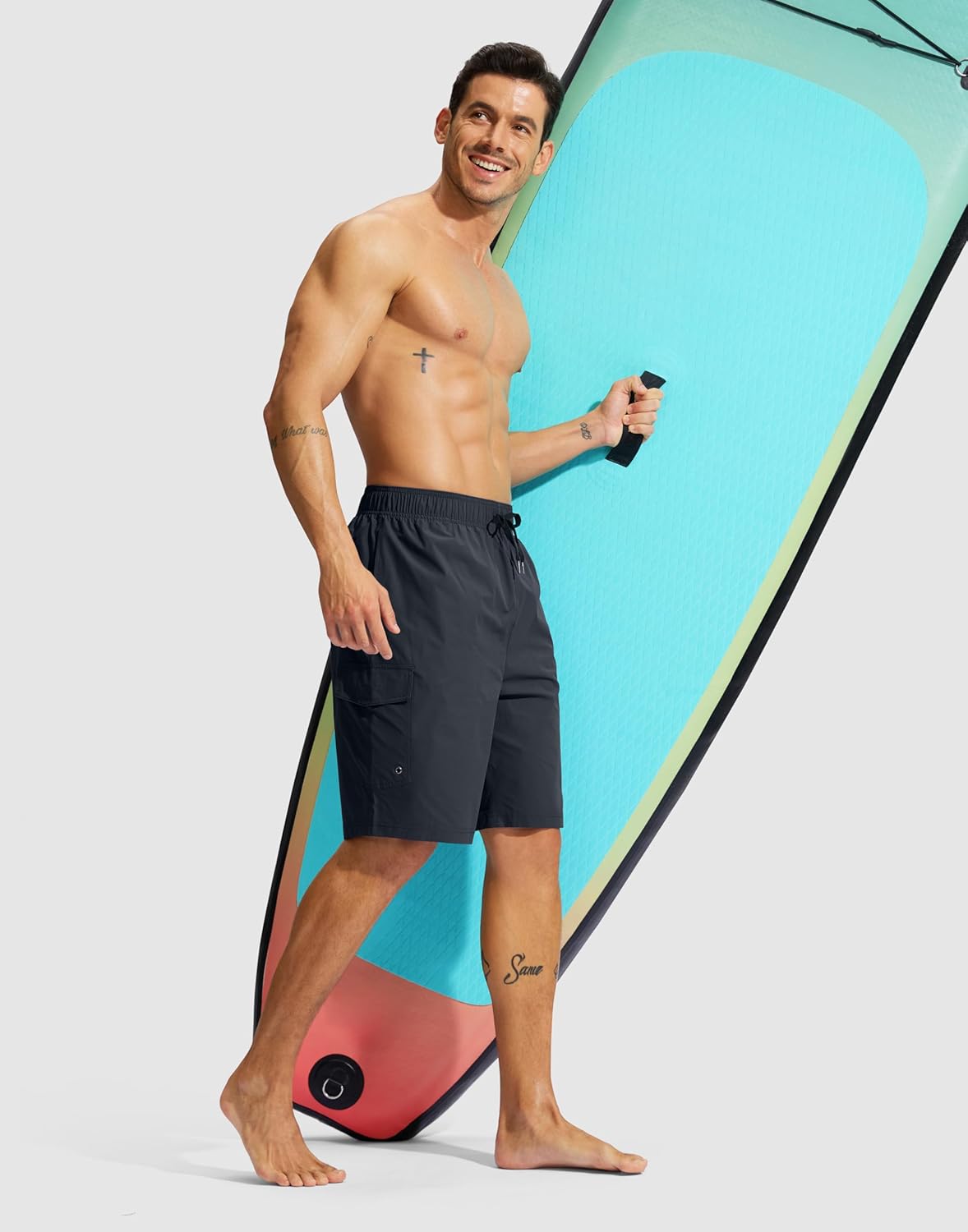 Men's Swim Trunks No Liner 9" Board Shorts Quick Dry Bathing Suit Swimming Beach Shorts for Men with 3 Pockets - Image 7