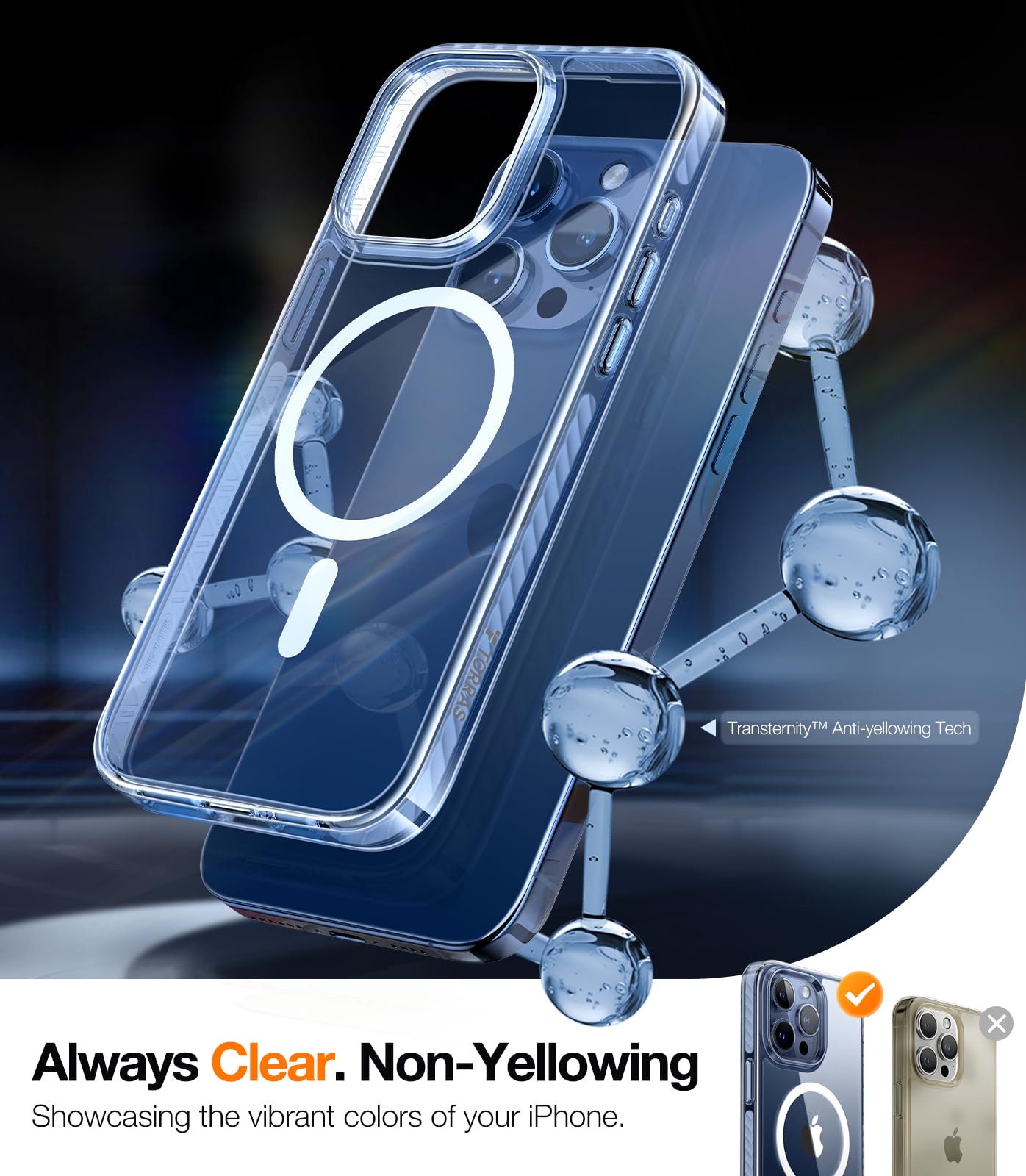 Amazon.co.jp: TORRAS iPhone 15 Pro 用 ケース [MagSafe対応] [軍用
