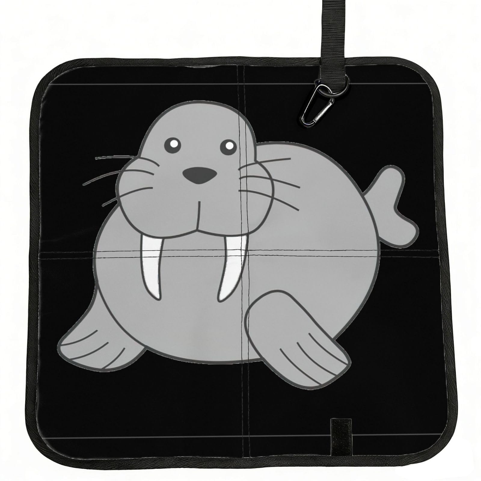 KAPPTYY Walrus Printed Bleacher Seat Cushion PE Foam Filling, Foldable Sitting Pad for Concert Stadium Events