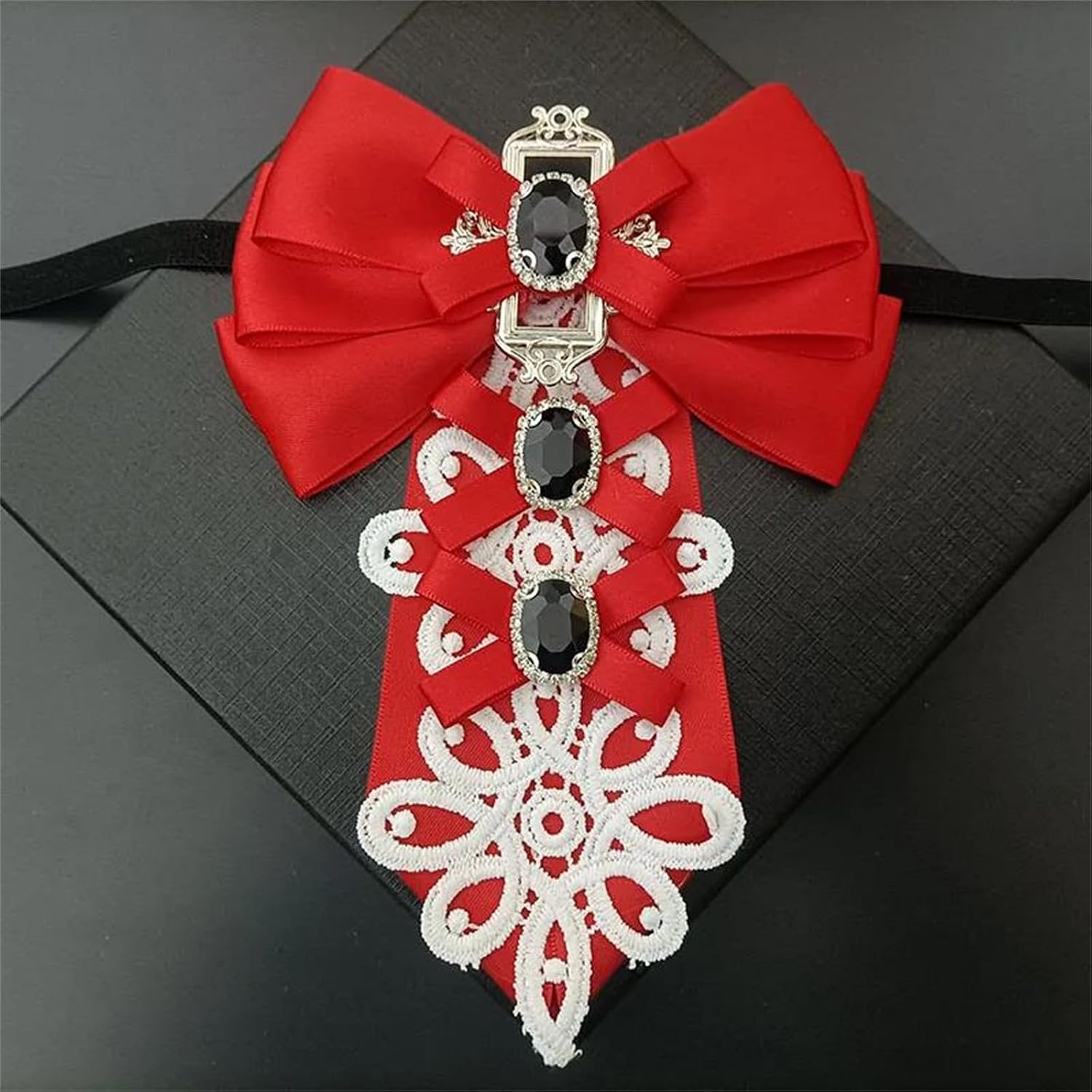 Womens Mens Retro British Korean Bow Tie Handmade Ribbon Collar Flower for Business Banquet Prom Suit