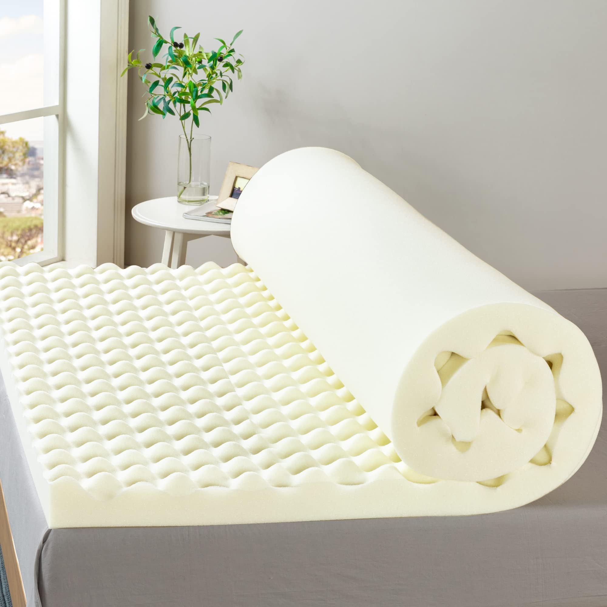 Zinus3 Inch Copper Cooling Memory Foam Mattress Topper with Airflow Design, Twin