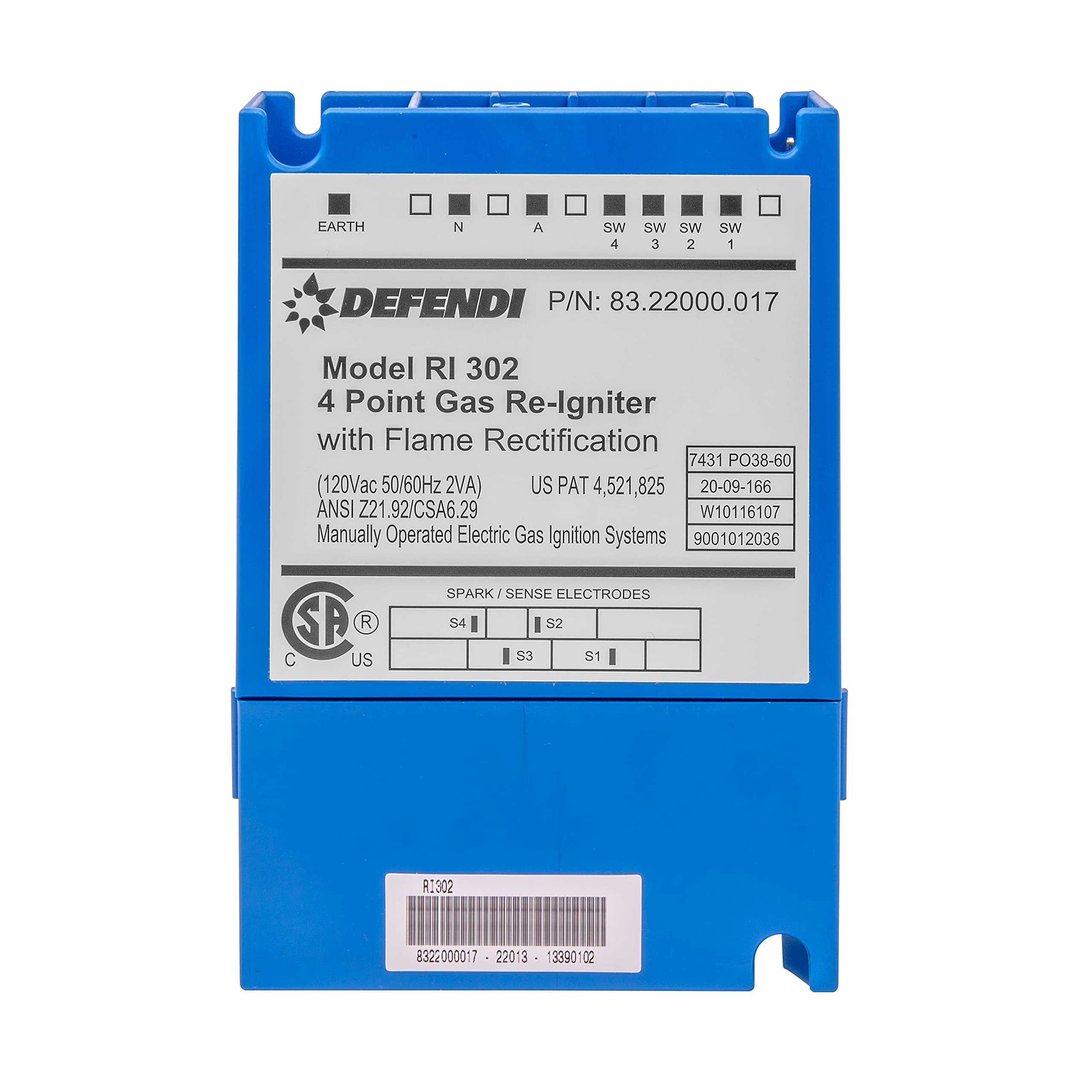 Defendi RI 302 4 Point Gas Re-Igniter With Flame Rectification 83.22000.017