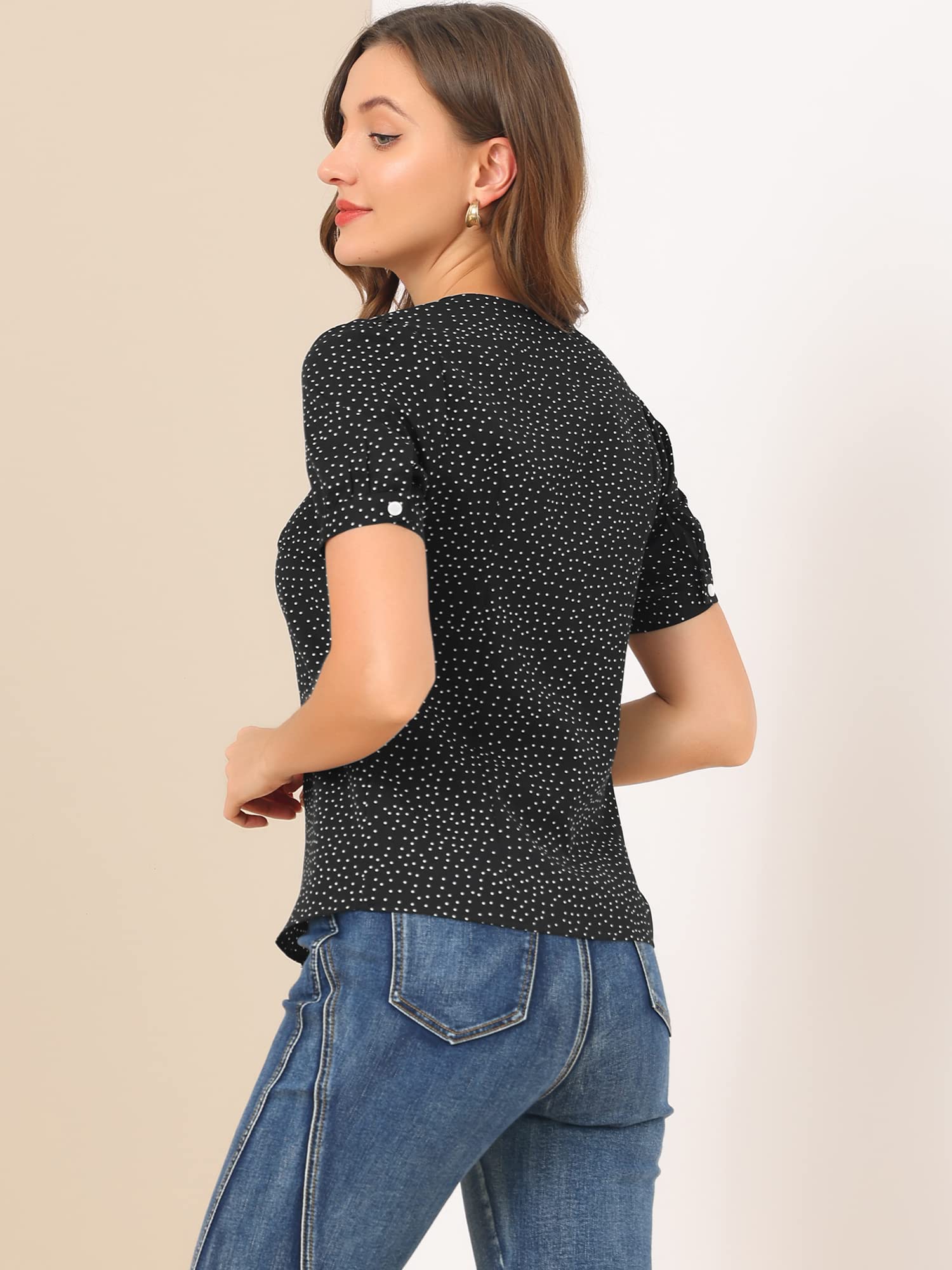 Allegra K Button-Down-Shirts con Bottoni Donna (Pacco da 1)