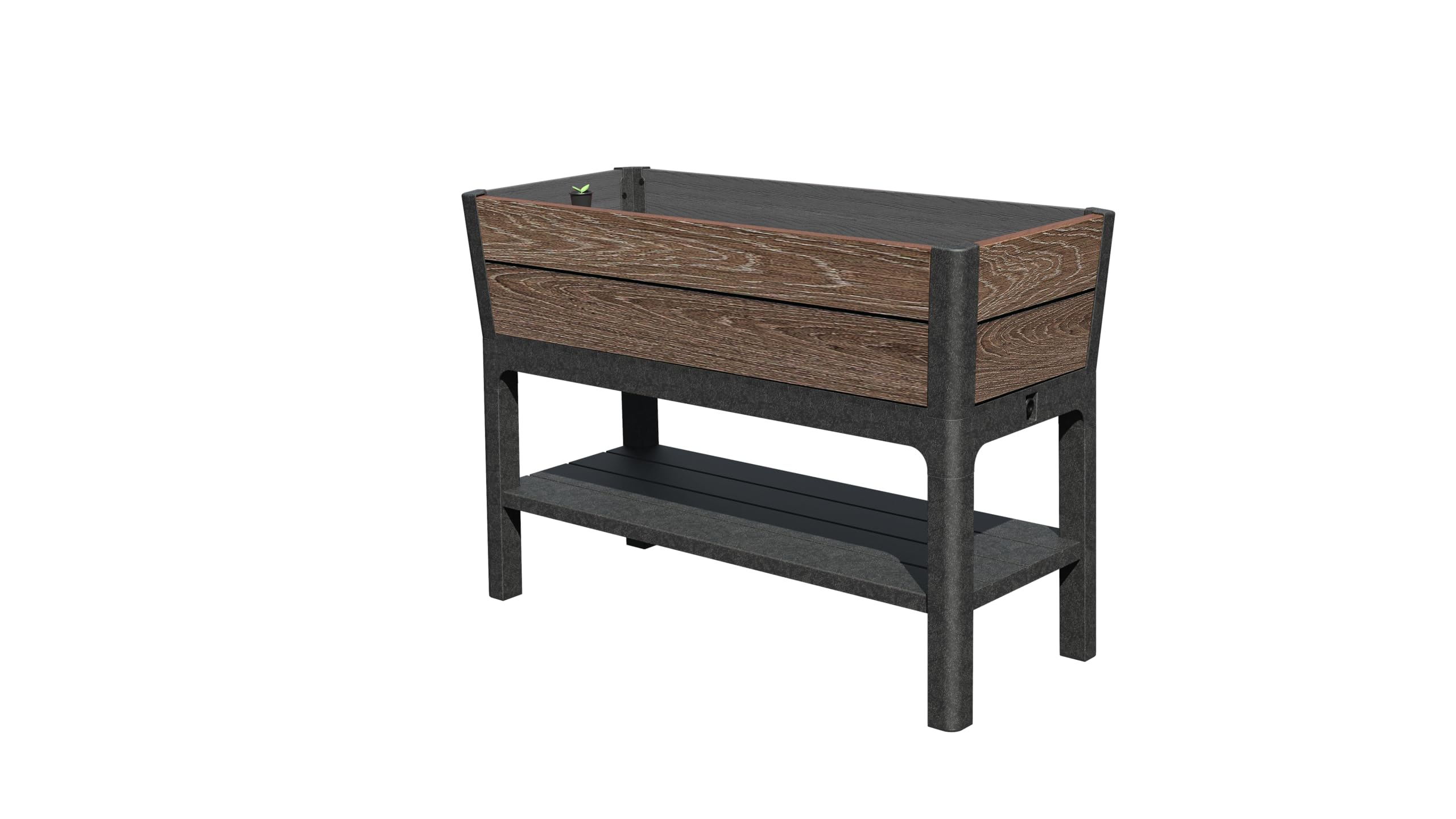 Keter Fioriera da Esterno Deco, Ideale per Fiori e Aromatiche, Finitura Effetto Noce, Capacità 120L, 113x47,5x79,8H cm