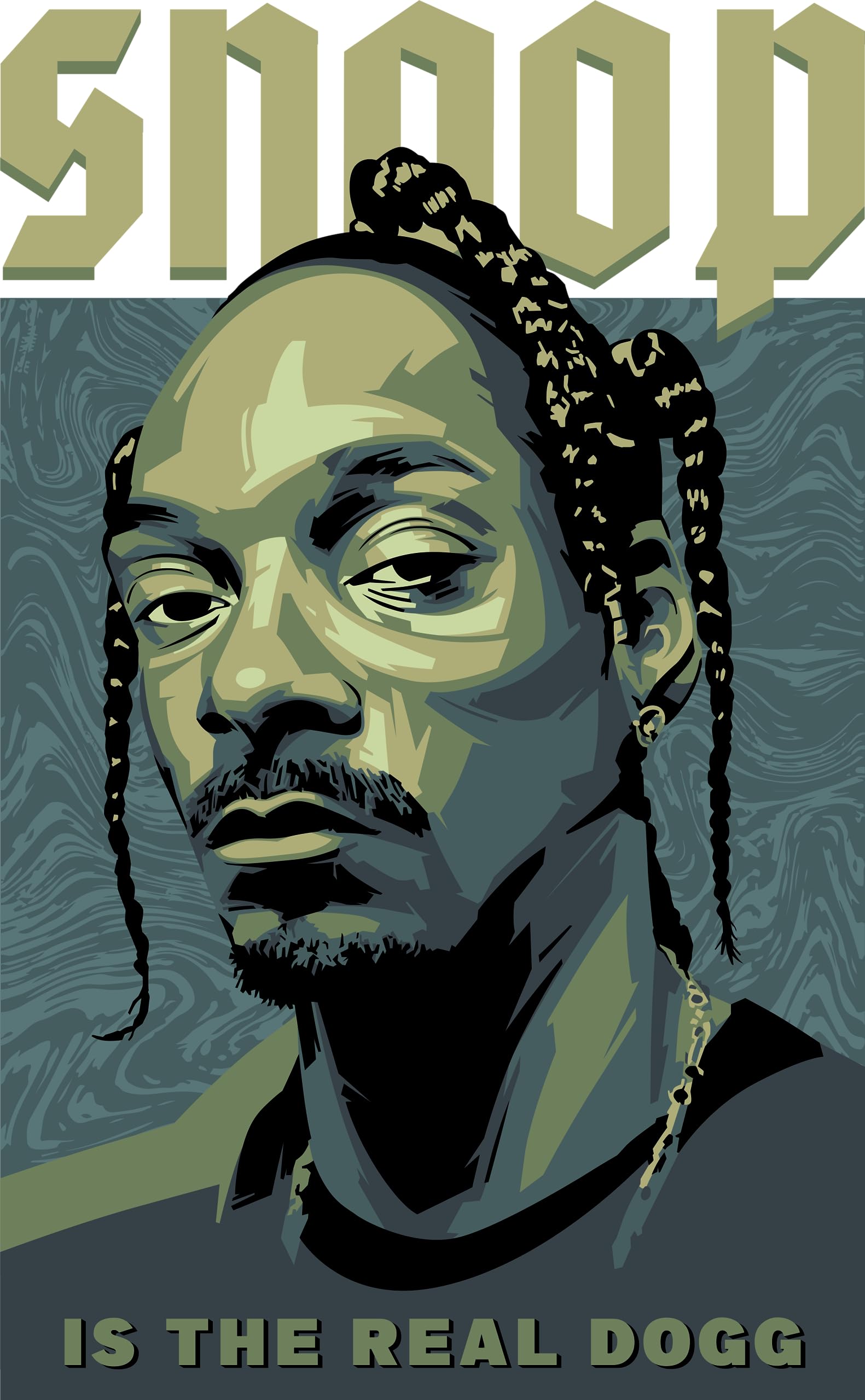 Soulhouse Snoop Dogg Iconic Poster in Blue & Gold Tones Music Art
