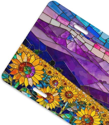 Miniatura 2 de Placa de matrícula frontal de girasol para mujer, placas decorativas de aluminio de metal, bonita cubierta de matrícula para hombres, 6 x 12