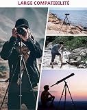 ULANZI Zero Y Trépied de Voyage en Carbone avec rotule panoramique à 360° et rlocation Rapide Arca, trépied photograhy avec Colonne Centrale Amovible, capacité de Charge de 18 kg pour Tous Les - 5