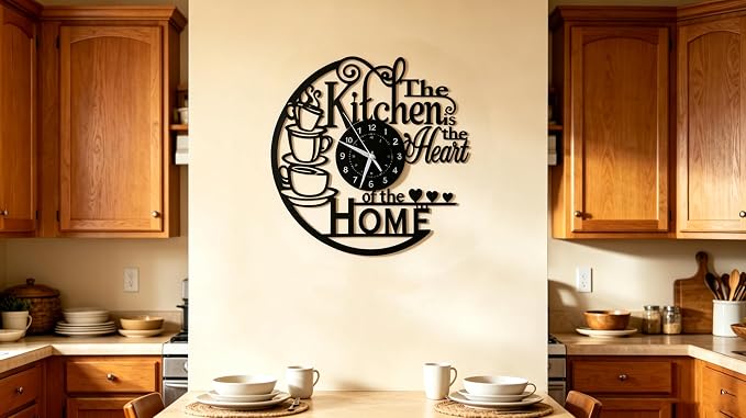 Reloj de Pared de Cocina de 12 pulgadas estilo Disco de Vinilo, Silencioso, Funciona con Pilas miniatura 6