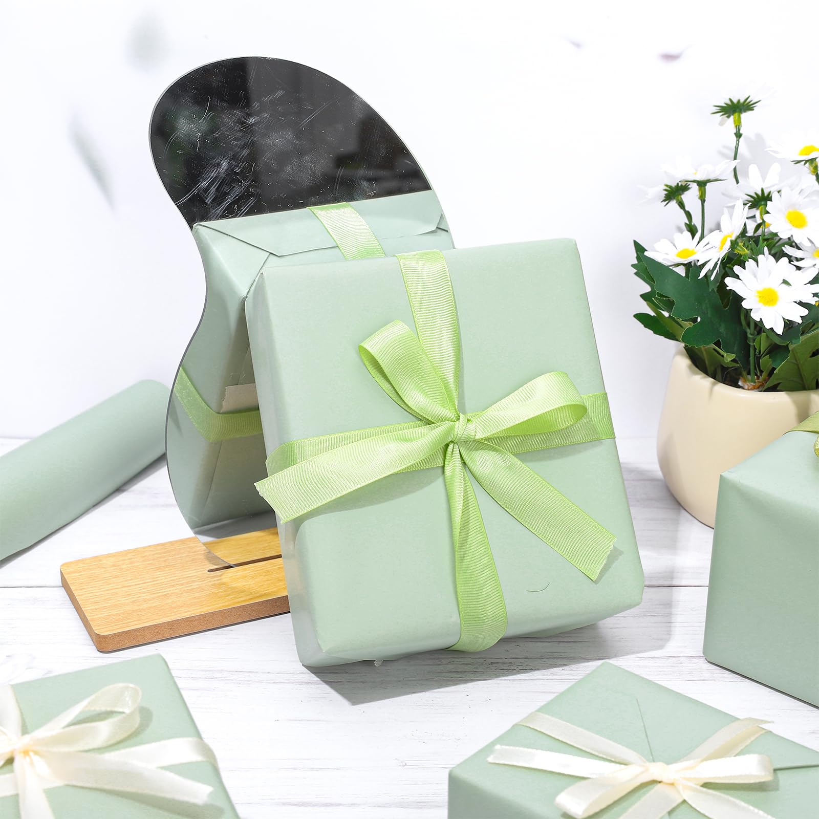 Carta Da Regalo Verde Salvia - Rotolo 38cm X 9.8m Per Compleanni E Feste - Foto 13