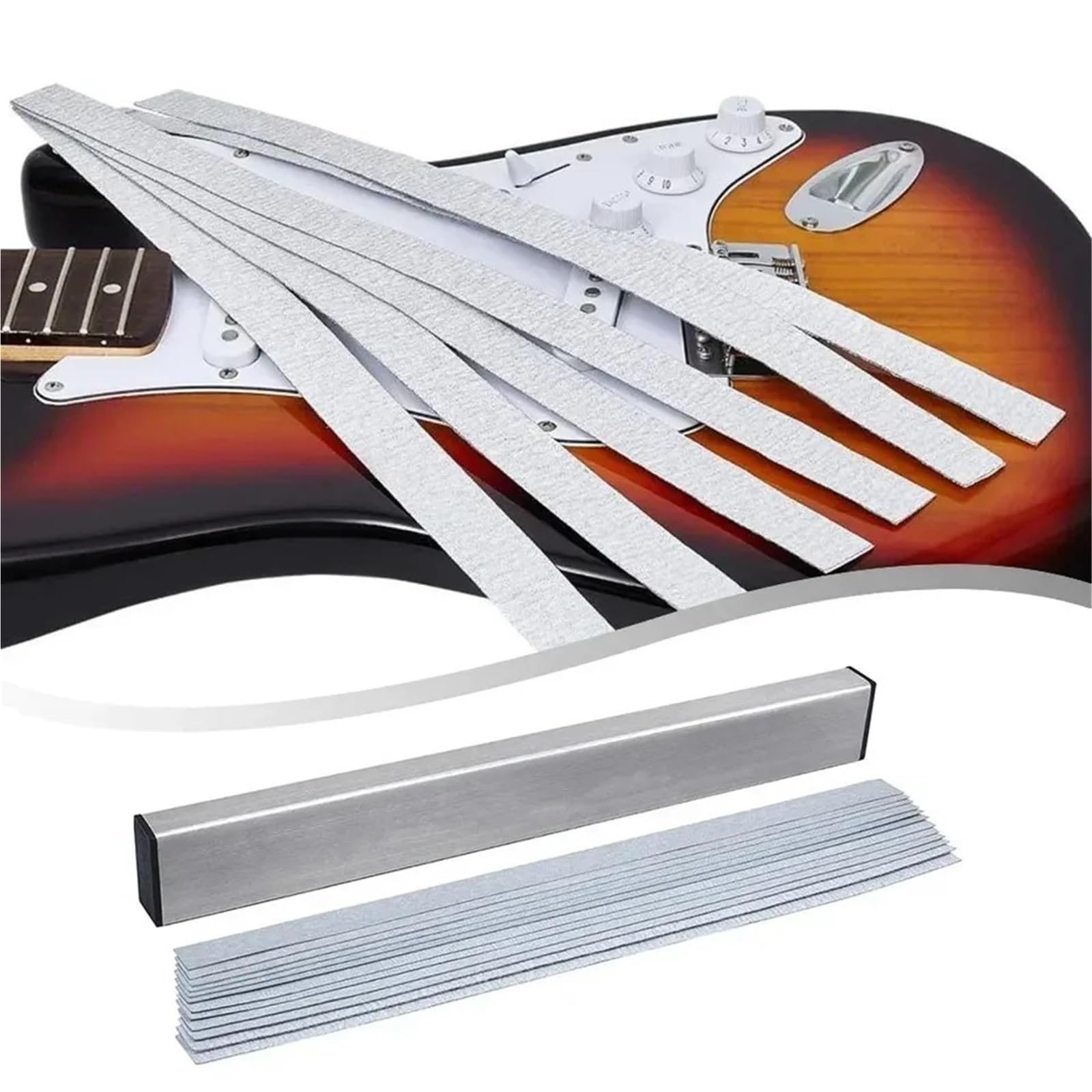Herramientas Para Hacer Guitarras Barra Niveladora De Guitarra Herramienta De Luthier Para Afilar Con 6 Papeles De Lija