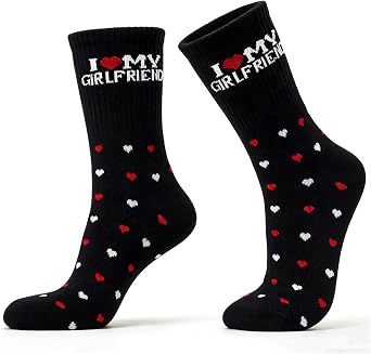 Valentines Day Gifts for Him Men Boyfriend Funny I Love My Girlfriend Socks,Valentines Anniversary for Boyfriend Men
