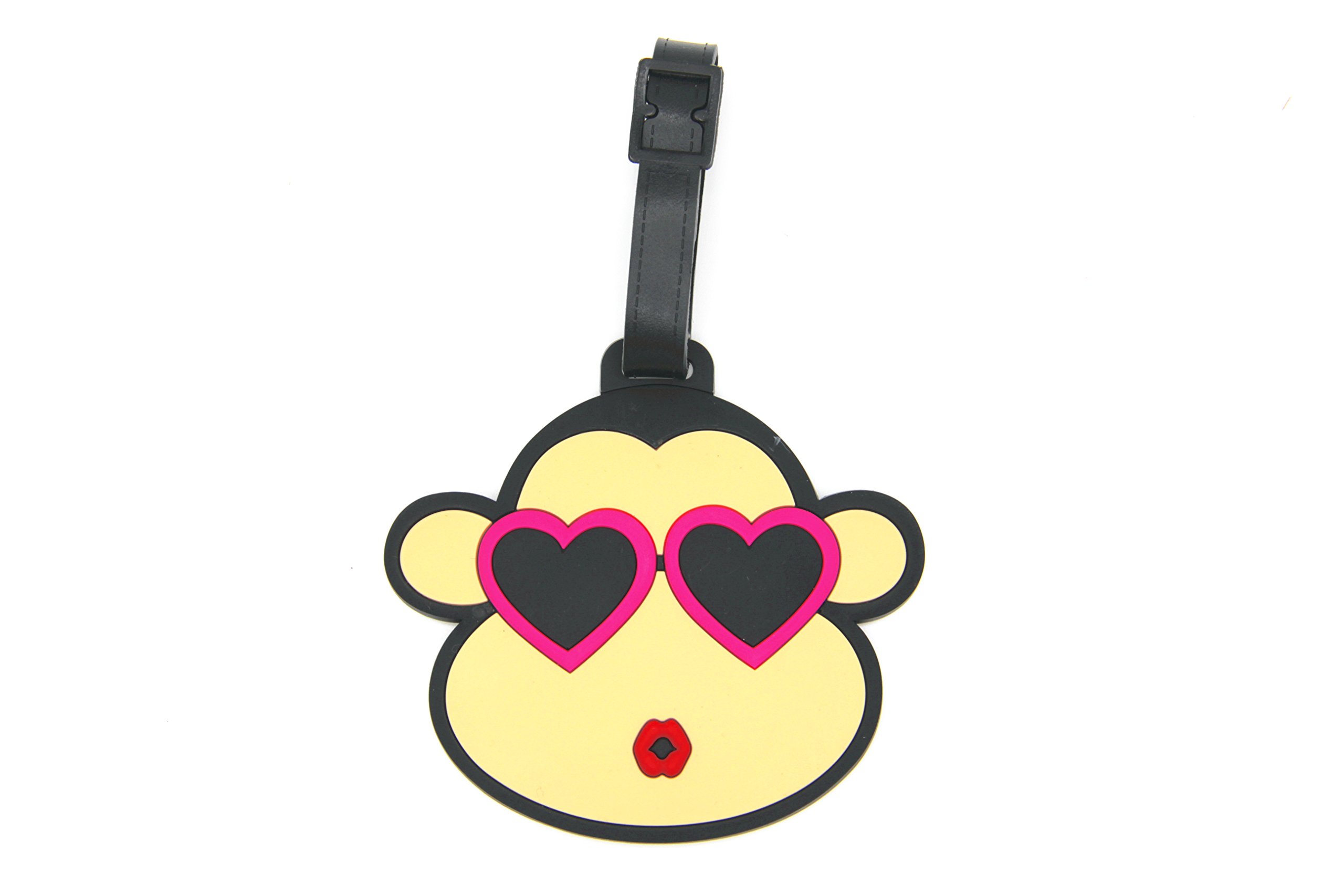 Buy Heart Eye Emoji Monkey Luggage Tag Suitcase ID Tag with Strap
