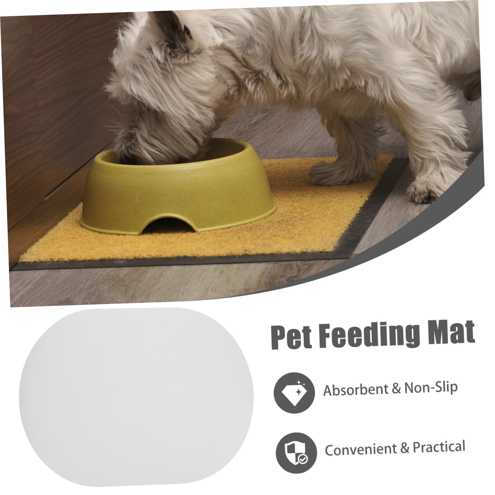 BESPORTBLE 5pezzi Tappetino Assorbente Per Ciotole Per Cani e Gatti Antigoccia Facile Da Pulire Ovali Per Alimentazione e Protegge Pavimento