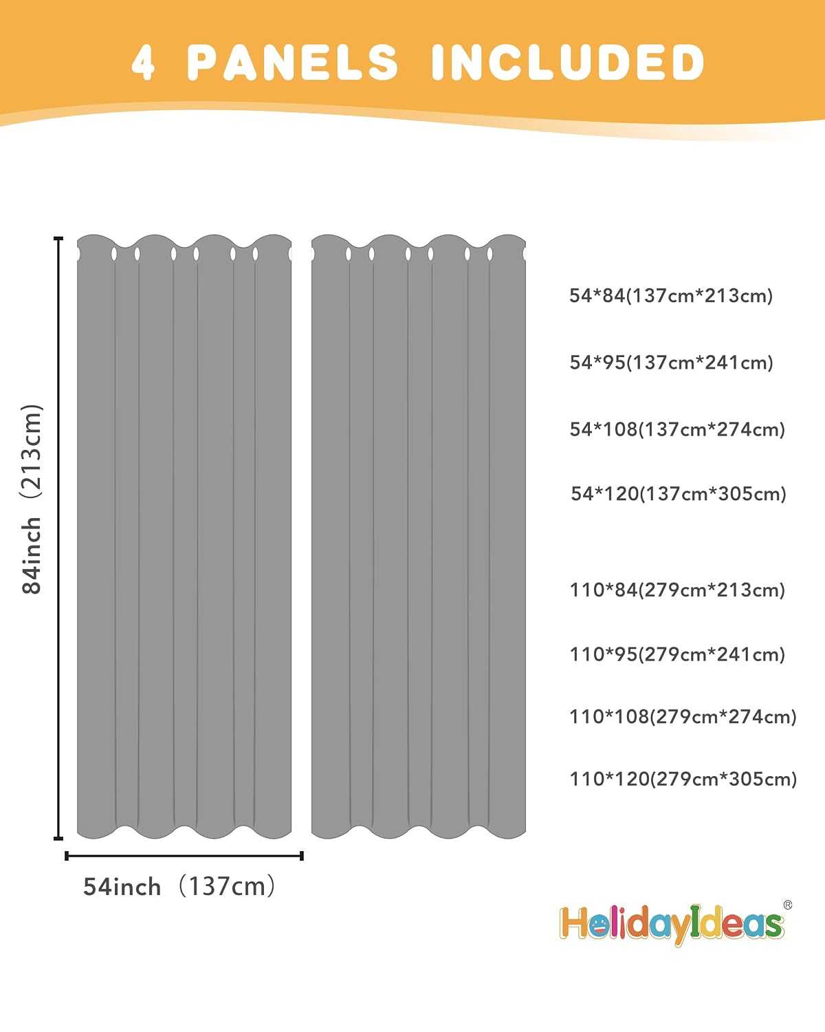 HolidayIdeas Waterproof Outdoor Curtains, 54x84, 4 Panels - Image 5