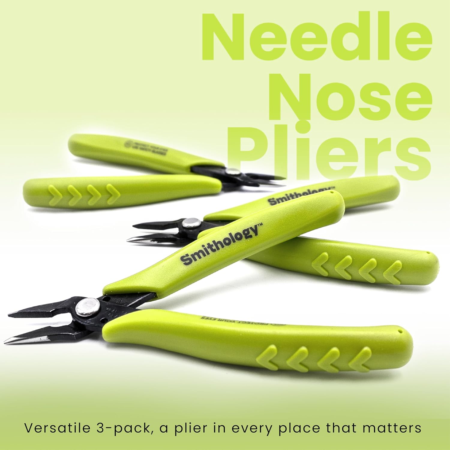 Smithology 5.3" Mini Needle Nose Pliers 3-Pack | Precision Long Nose Pliers with Serrated Jaws, Perfect for Jewelry Making, Electronics & Crafts - Image 6