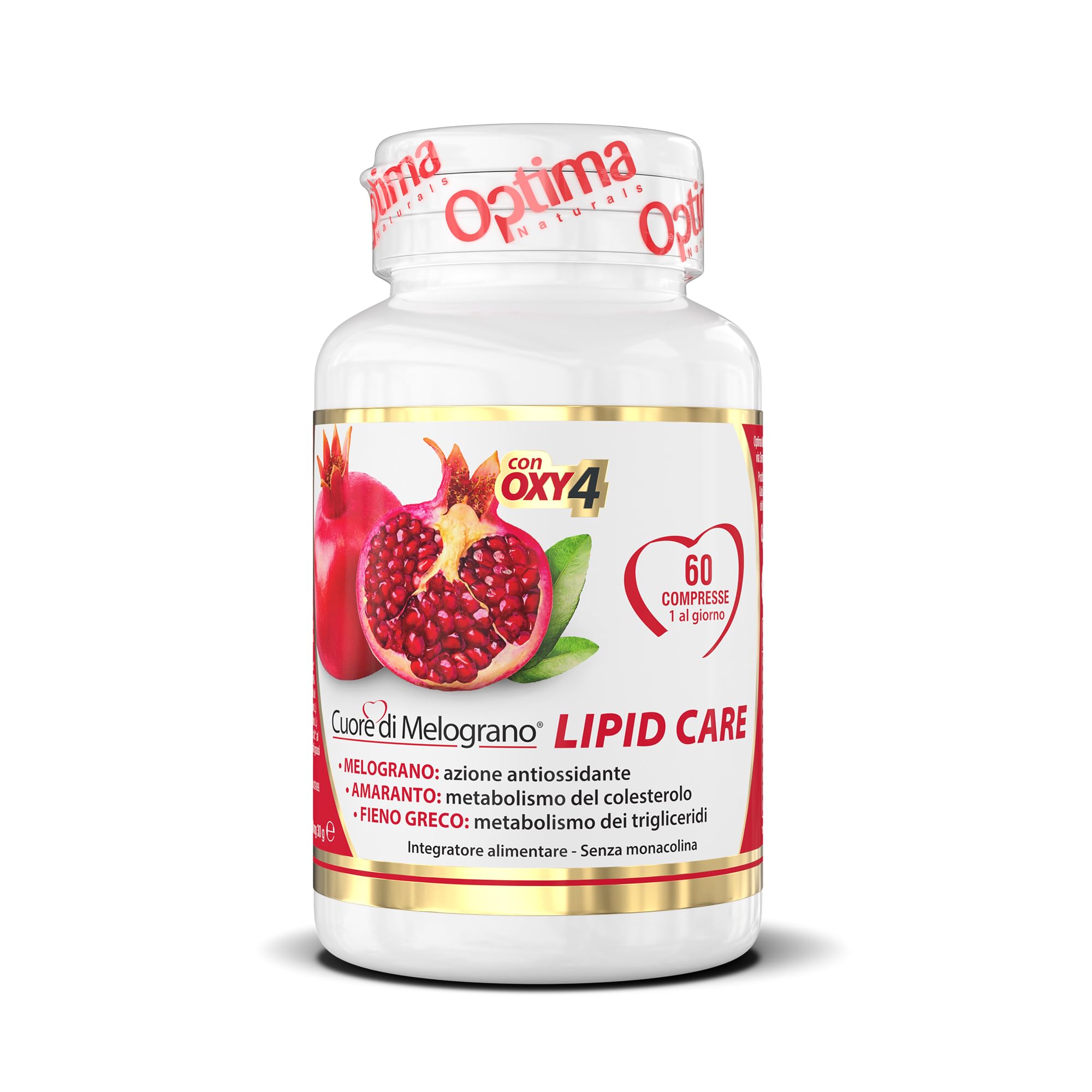Cuore di Melograno LIPID CARE, pour le contrôle du taux de cholestérol, à l'amarante et au fenugrec, 60 comprimés
