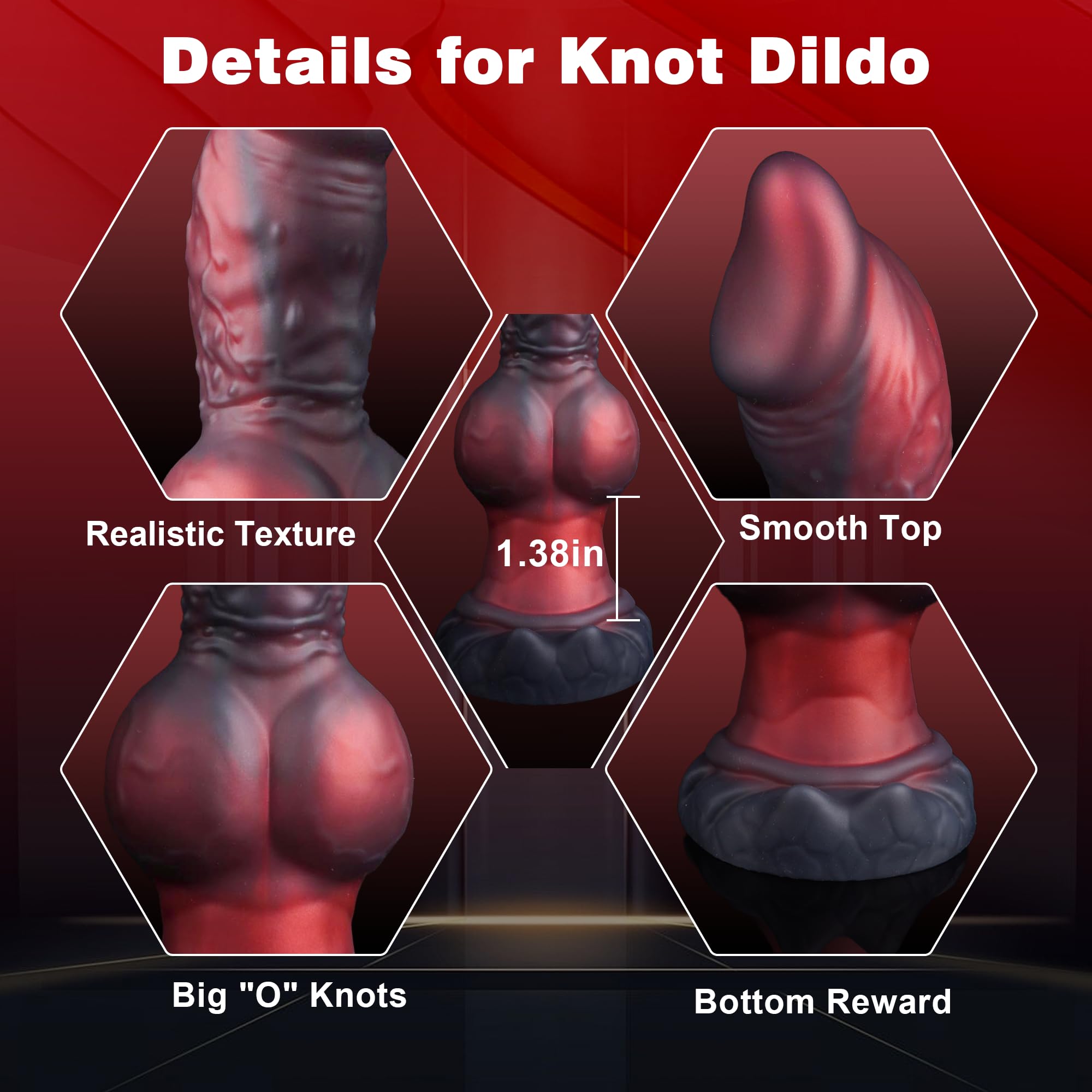 Leyuto Monster Dildo Dog Knot Dildo, Realistic Dragon Fantasy Dildos Knotted with Strong Suction Cup, Alien Animal Silicone Large Anal Dildos for G Spot Prostate, Adult Sex Toys for Women Men Gay