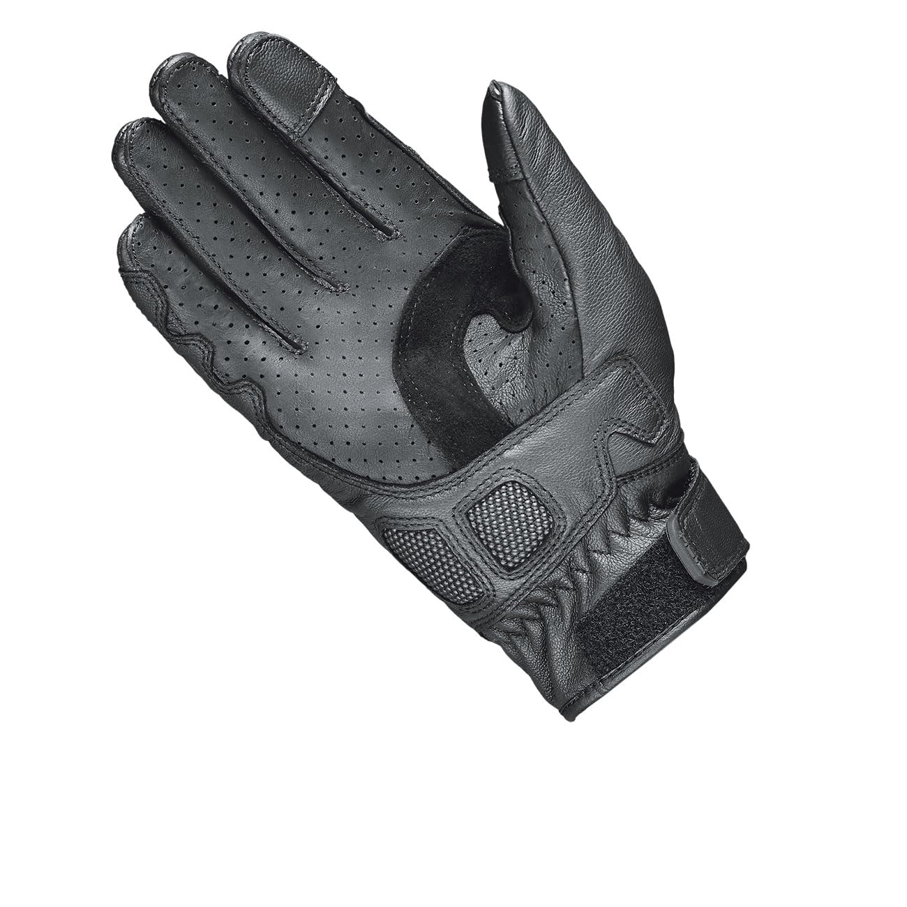 Held Rodney II - Urban Motorrad Handschuhe Herr - Leder Motorradhandschuhe Herren Sommer mit Knöchelschutz CE Zertifiziert - Smartphone Touchscreen Bedienung, Coolmax Futter - Schwarz, Größe 11 | Stretch-Einsätze