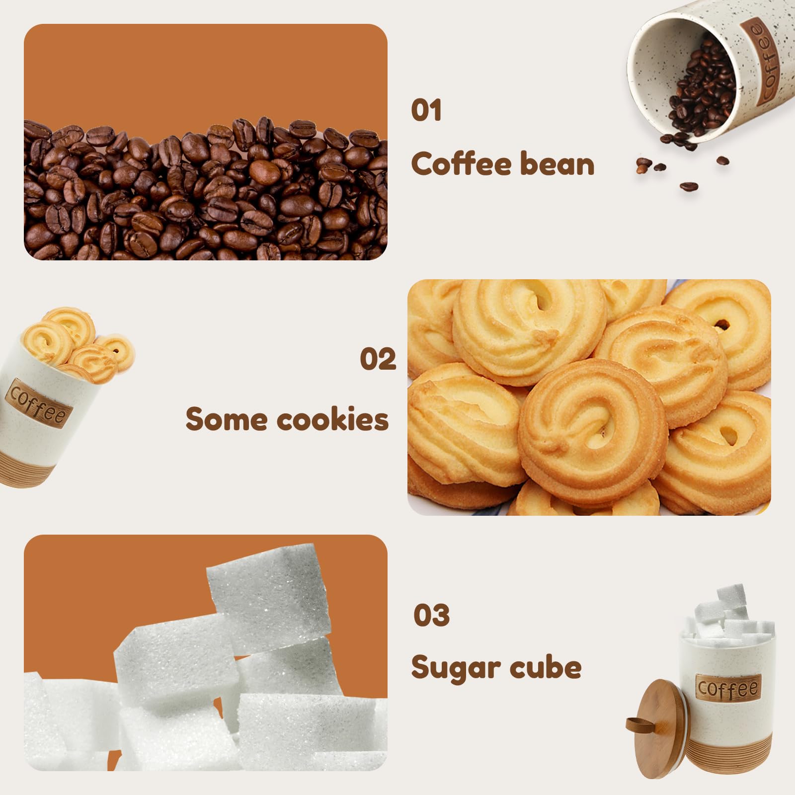 Keramik Kaffeedose 800ml - Luftdichter Behälter Mit Holzdeckel