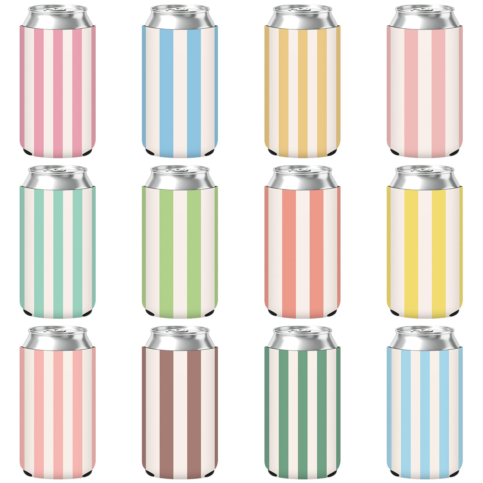 Fundas enfriadoras de latas Chengu para fiestas y bodas de verano en tonos macarrón