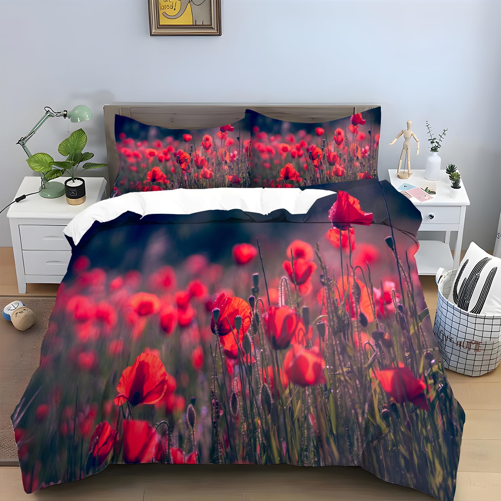 Parure de lit 2 personnes vert foncé motif plante pour transformer la déco de votre chambre