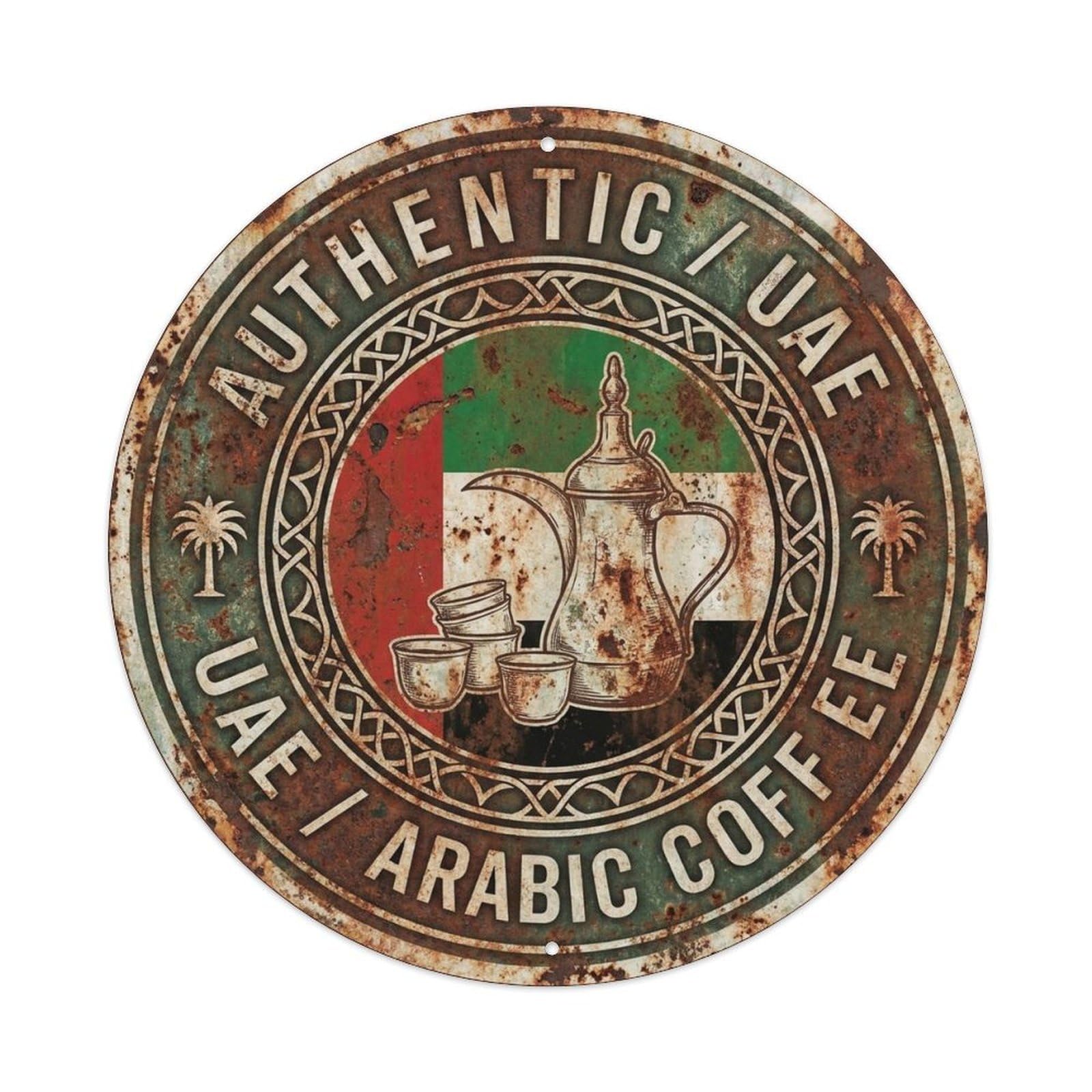 UAE Travel Arabic Coffee Emirati Hot Beverage Cuisine Metal Tin Sign
