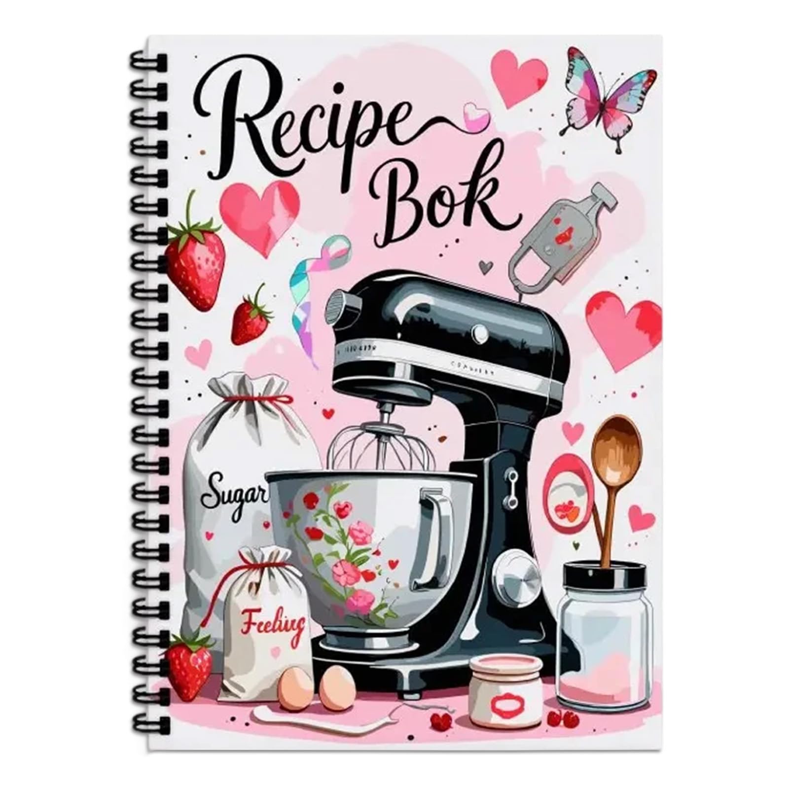 Aurelx Black Recipe Book for Own Recipes, Personalised Blank Recipe Notebook, A5 Family Cookbook for 100 Recipes, Special Cooking Gifts for Family and Cooking Lover