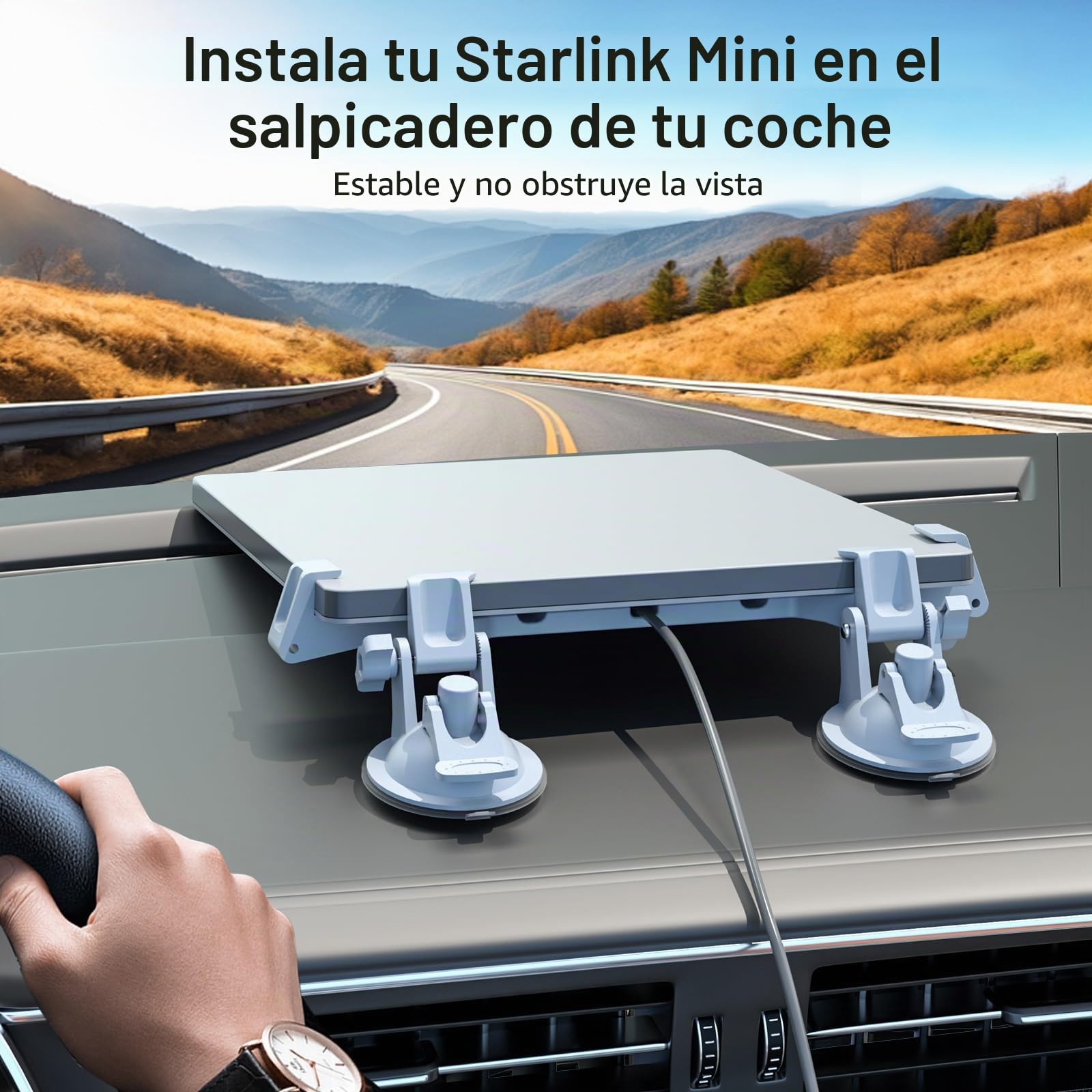 Linkoostar Starlink - Mini soporte para salpicadero de coche, 2 unidades, con ventosa Starlink para salpicadero y parabrisas, adecuado para la mayoría de vehículos y proporciona una señal