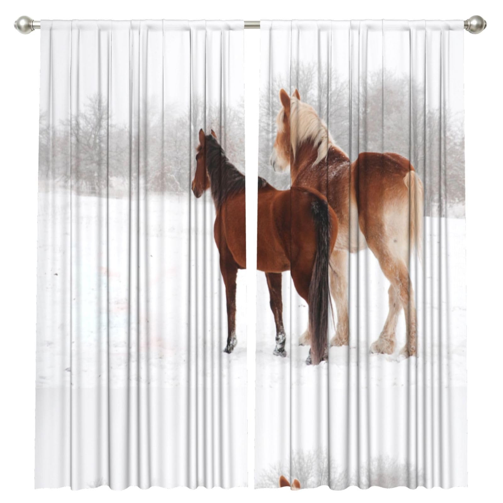 InOmak Horse, 2 Panels Window Curtains 52 x 84 Inch Blackout Curtains for Living Room Bedroom