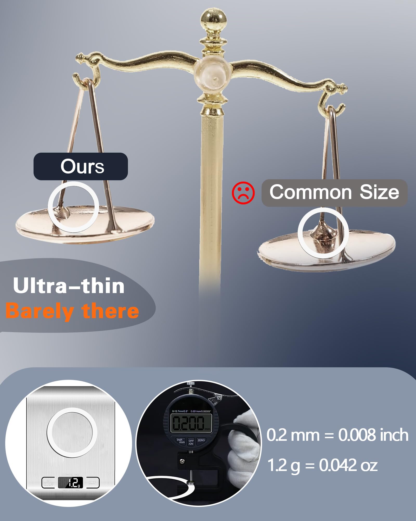 Adhesivo de metal universal ultrafino (0,2 mm) y ultraligero (1,2 g/0,042 oz) anillo magnético para fundas de teléfono y carga inalámbrica, paquete de 6 (blanco)