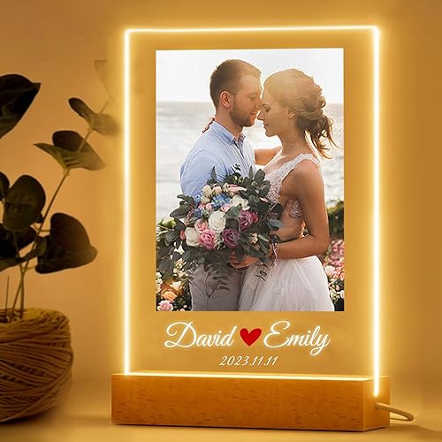 Miniatura 1 de Regalos personalizados para el día de San Valentín para él y ella, placa acrílica personalizada de Spotify con foto, marco de fotos personalizado