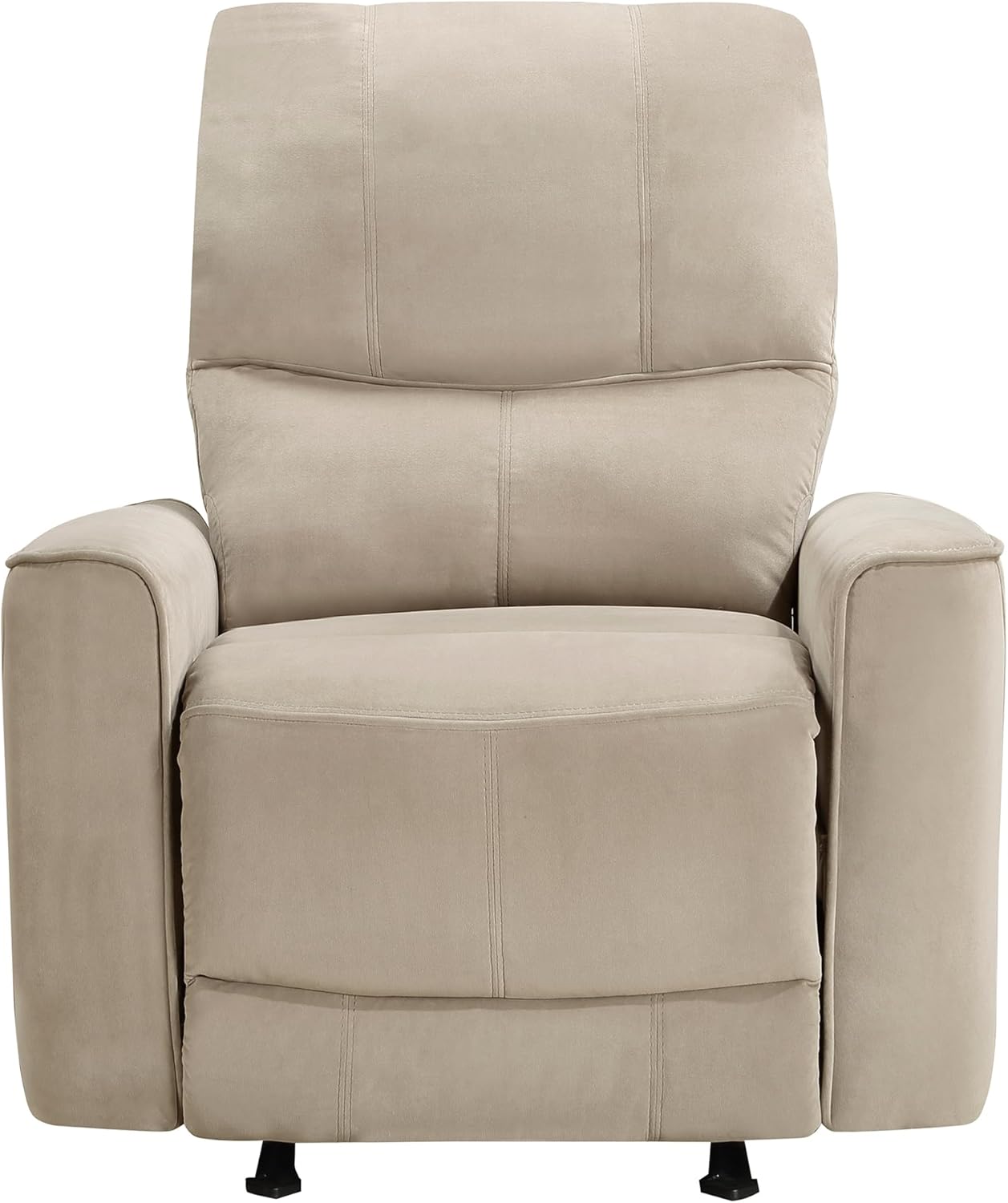 Lexicon Power Recliner Chair Living Room Velvet Reclining Sofa Chair, Home Theater Seating, Power Rocker Recliner Sofa Chair for Living Room/Office/Apartment, Light Brown