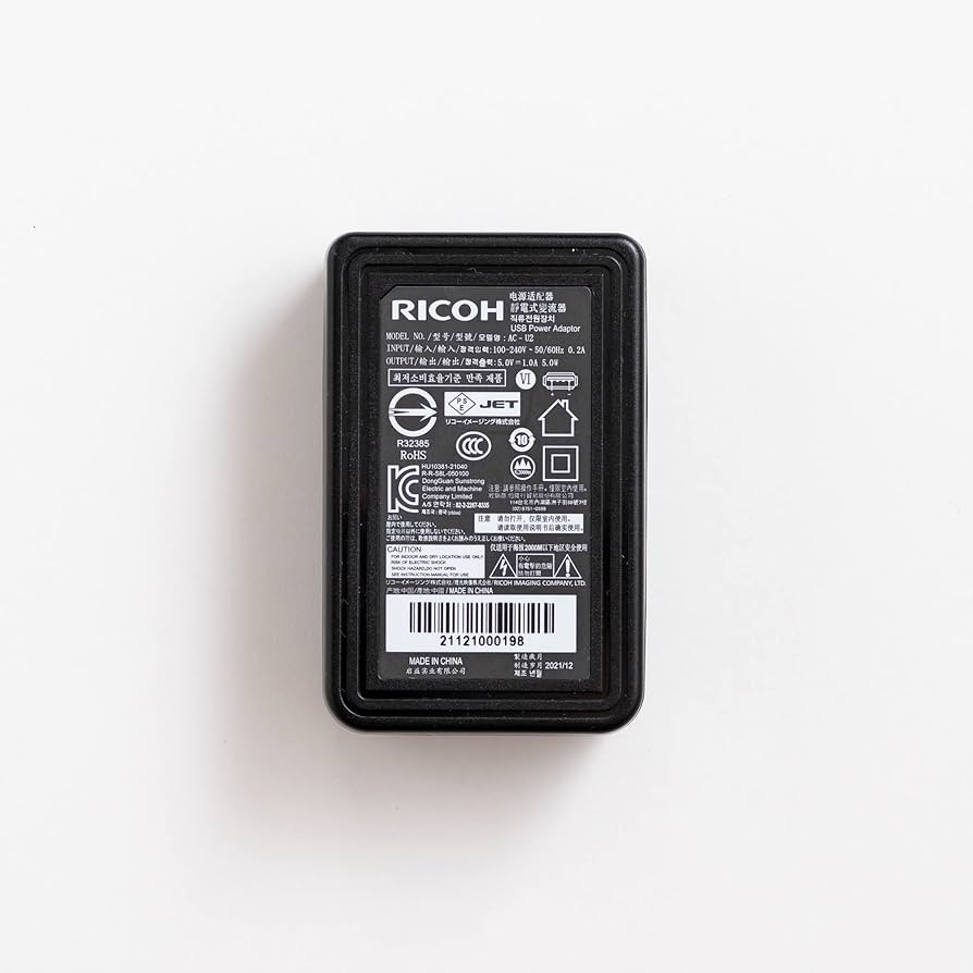 Amazon | RICOH THETA X用 USB電源アダプター K-ACU2J 【充電式
