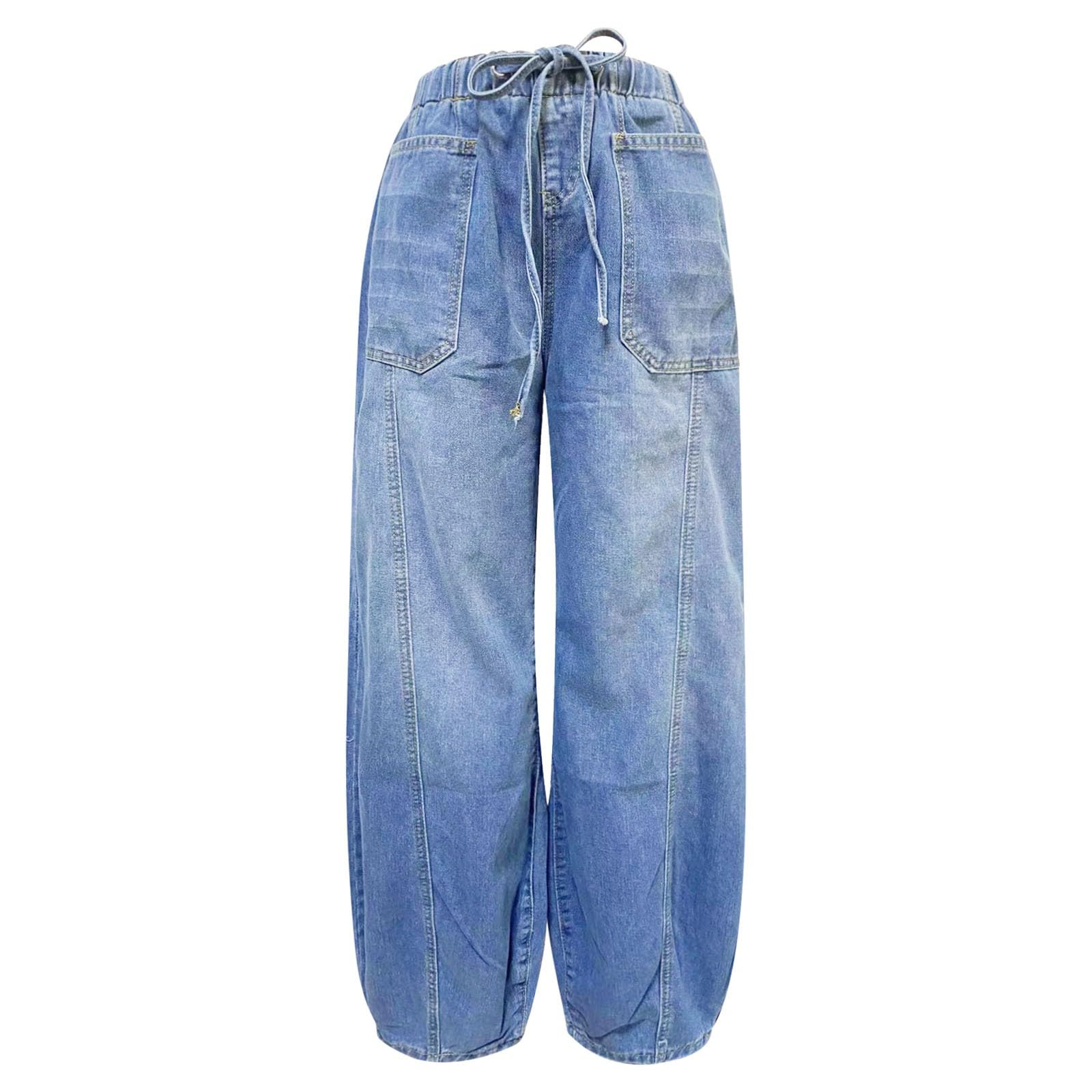 Pantalon Vaquero Mujer Jeans Tejanos Ancho Pantalones Baggy Ligero Vaqueros Elasticos Pantalón Casual Ropa Tallas Grandes Invierno Primavera Rectos