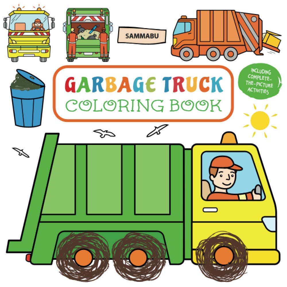 Garbage Truck Coloring Book: For Toddlers and Kids 2-5 - Including ...