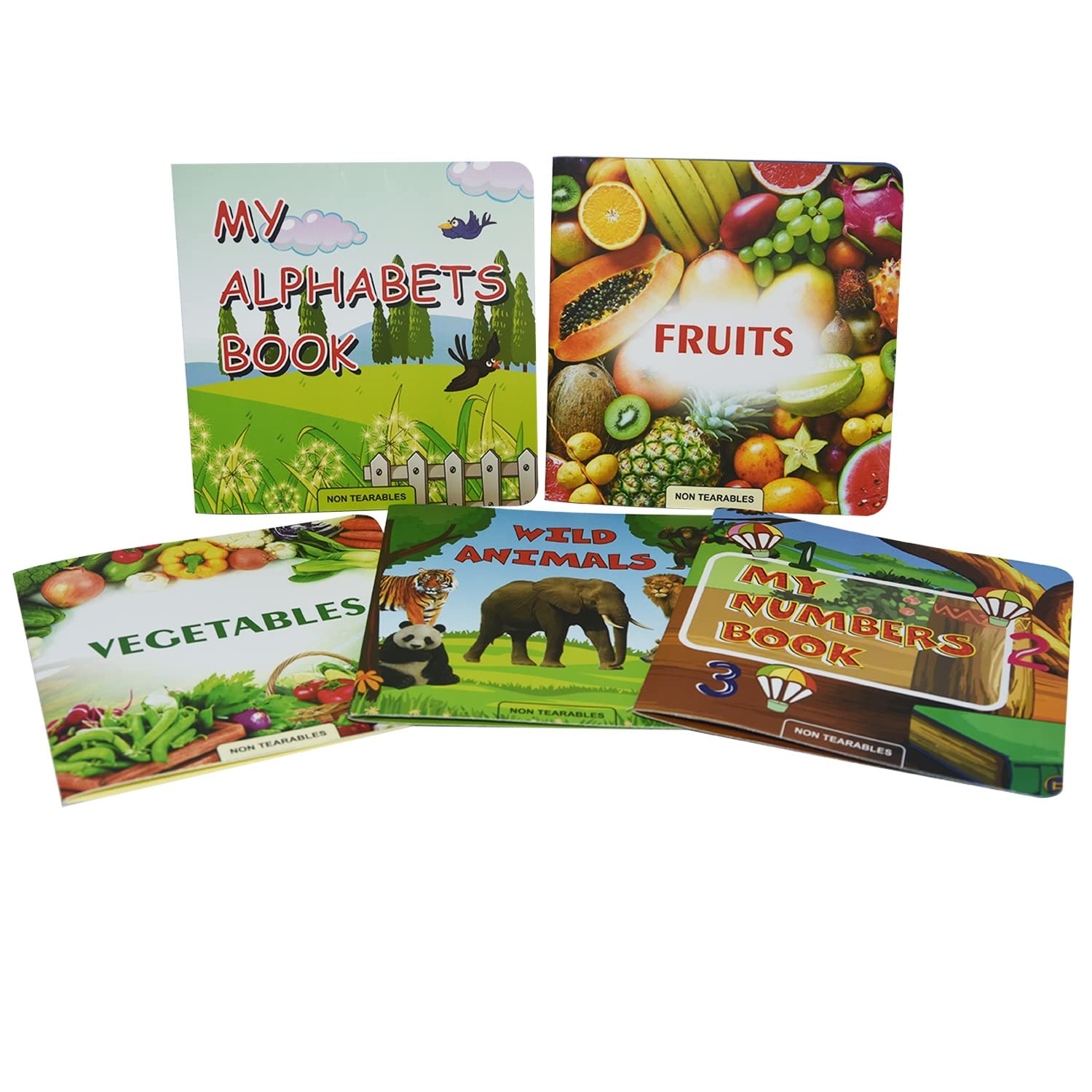 TRIACE Non Tearable Baby Books Set of 5. ABC, Numbers, Animals and more. 2